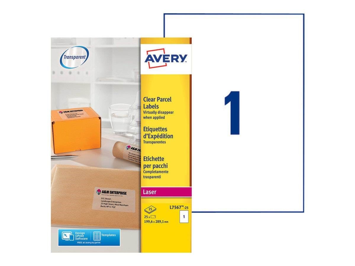 Avery - Labels - 25 Label(s) - A4 - Papier Fotopapier Und Etiketten L7567-25