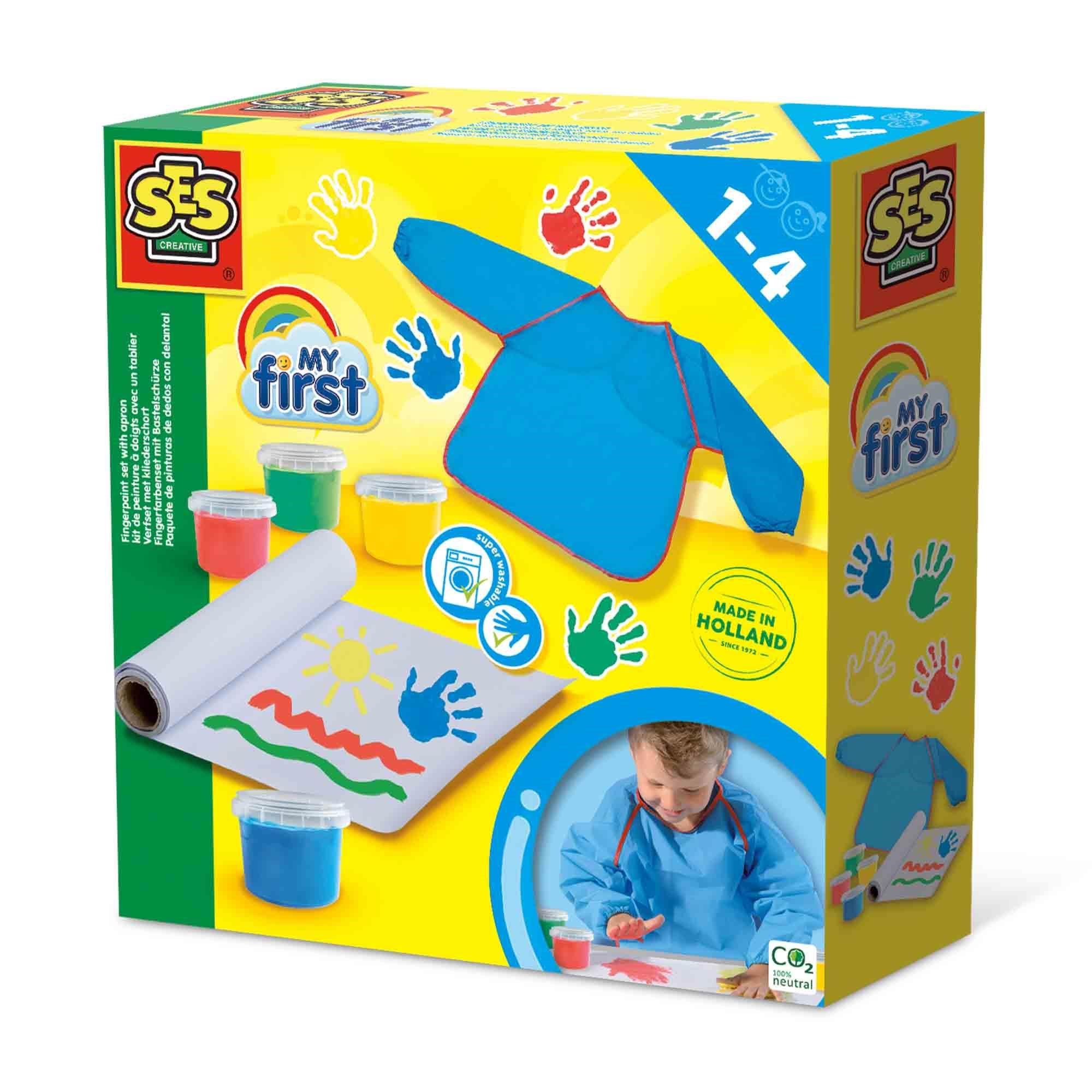 Ses Creative My First - Fingerpaint Set With Apron - Baby Spielzeug