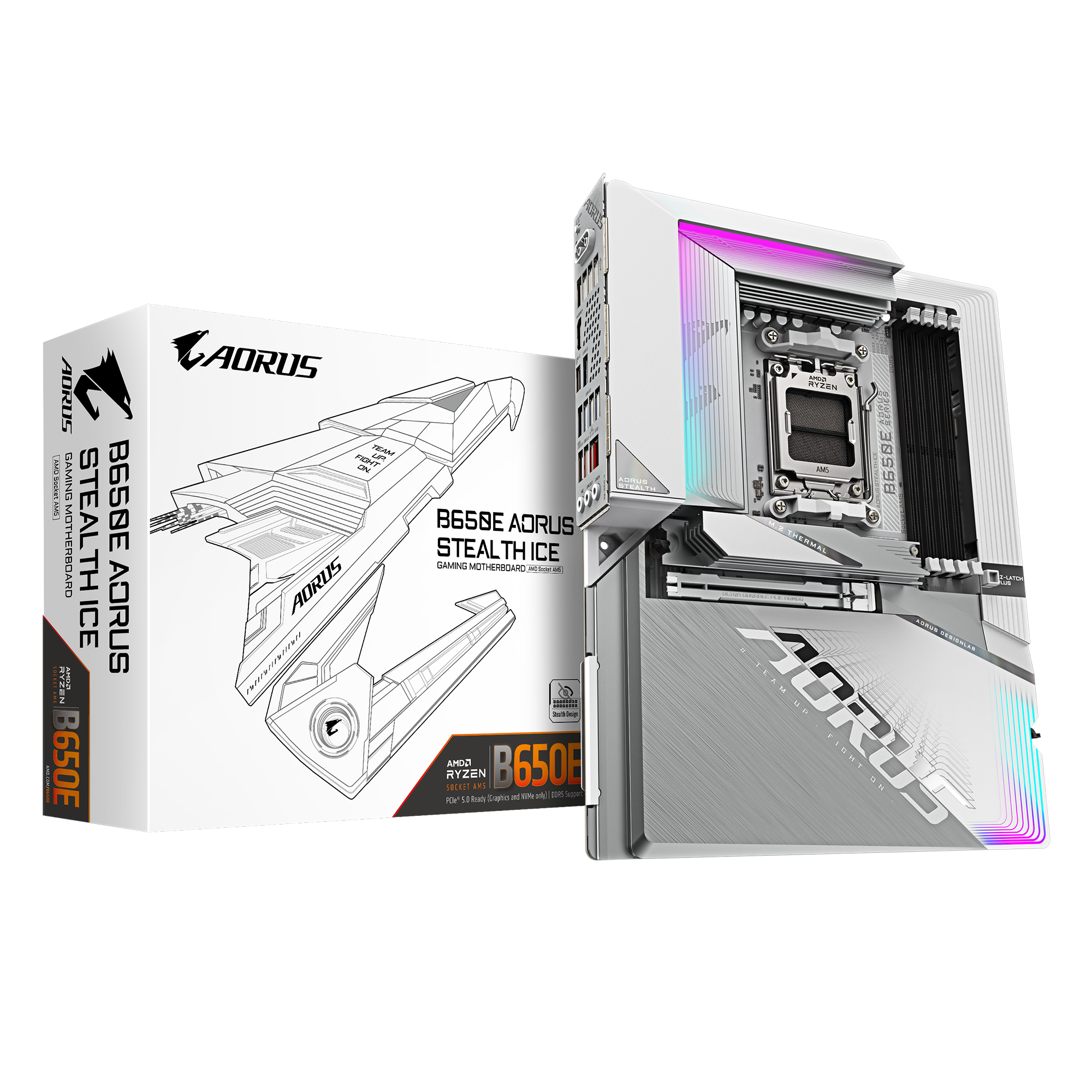 Gigabyte B650e Aorus Stealth Ice Mainboard - Amd B650 - Amd Am5 - Ddr5 Ram - Atx B650e A Stealth Ice