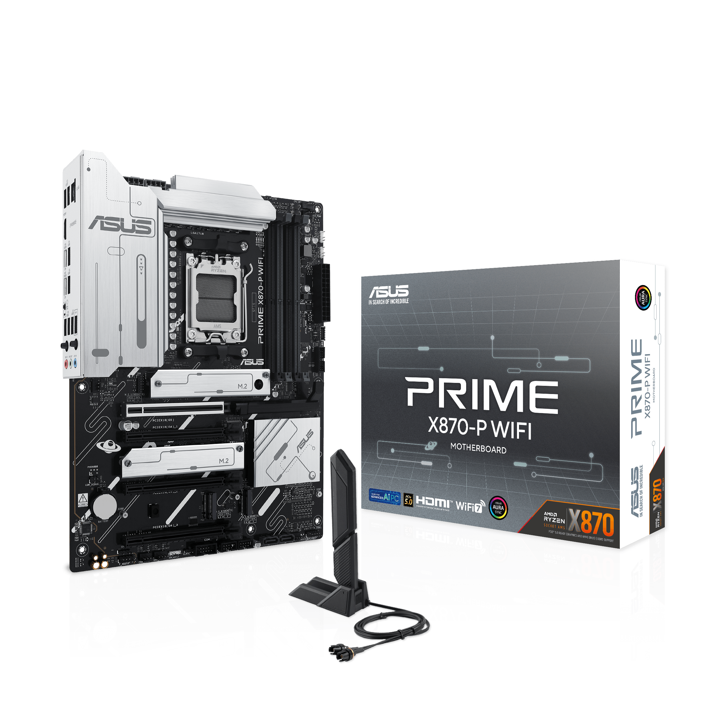 Asus Prime X870-p Wifi Mainboard - Amd X870 - Amd Am5 - Ddr5 Ram - Atx