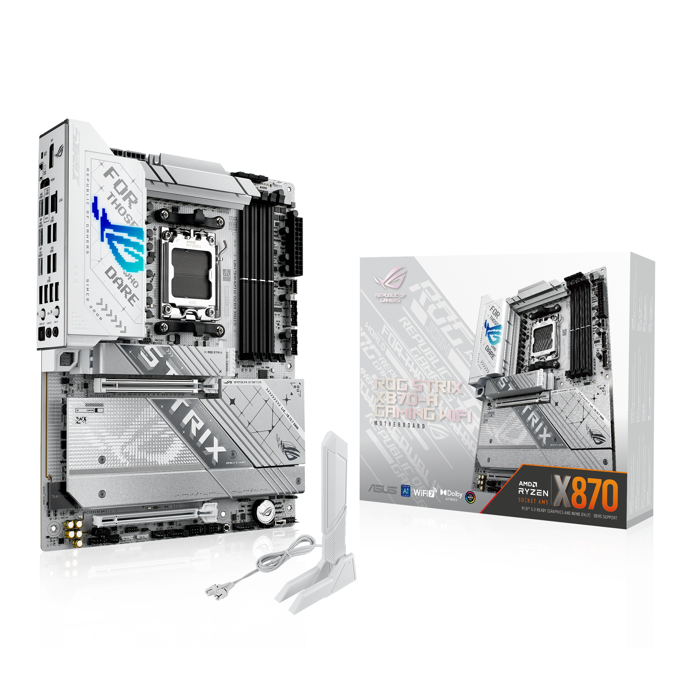 Asus Rog Strix X870-a Gaming Wifi Mainboard - Amd X870 - Amd Am5 - Ddr5 Ram - Atx 90mb1if0-m0eay0