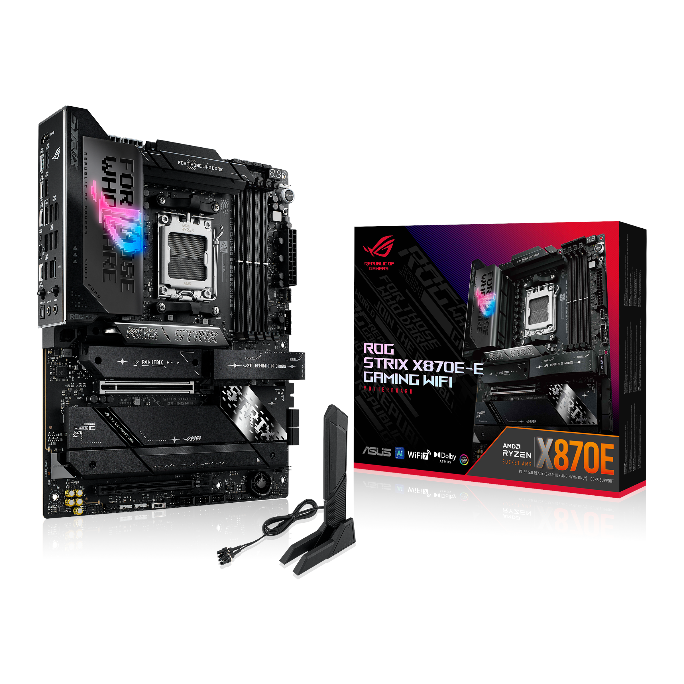Asus Rog Strix X870e-e Gaming Wifi Mainboard - Amd X870e - Amd Am5 - Ddr5 Ram - Atx