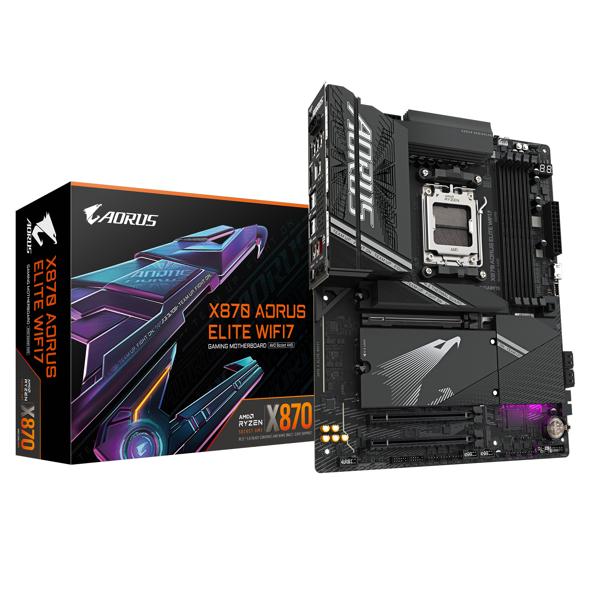 Gigabyte X870 Aorus Elite Wifi7 Mainboard - Amd X870 - Amd Am5 - Ddr5 Ram - Atx X870 A Elite Wifi7