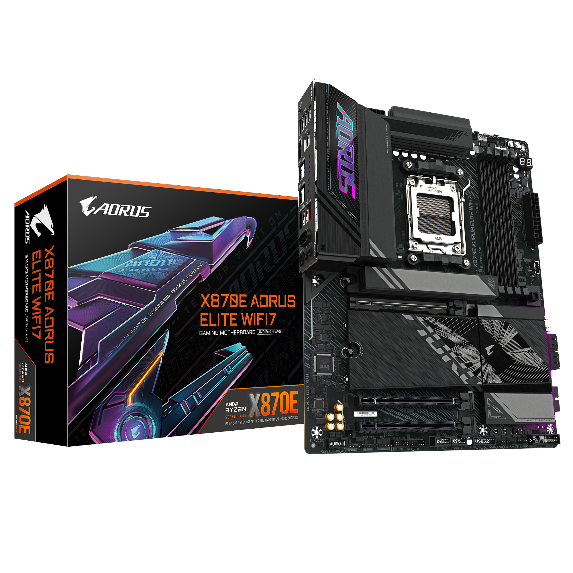 Gigabyte X870e Aorus Elite Wifi7 Mainboard - Amd X870e - Amd Am5 - Ddr5 Ram - Atx