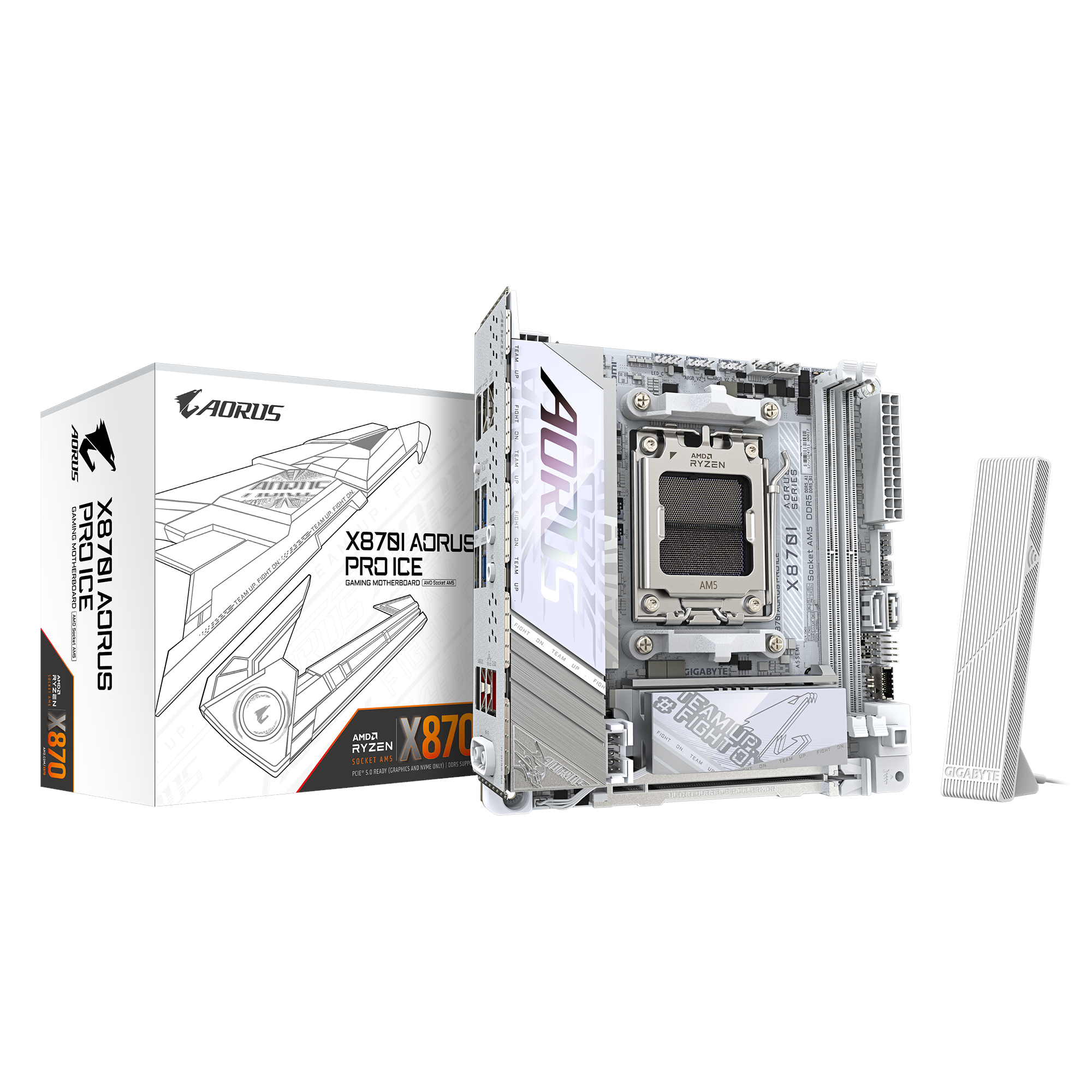 Gigabyte X870i Aorus Pro Ice Mainboard - Amd X870 - Amd Am5 - Ddr5 Ram - Mini-itx