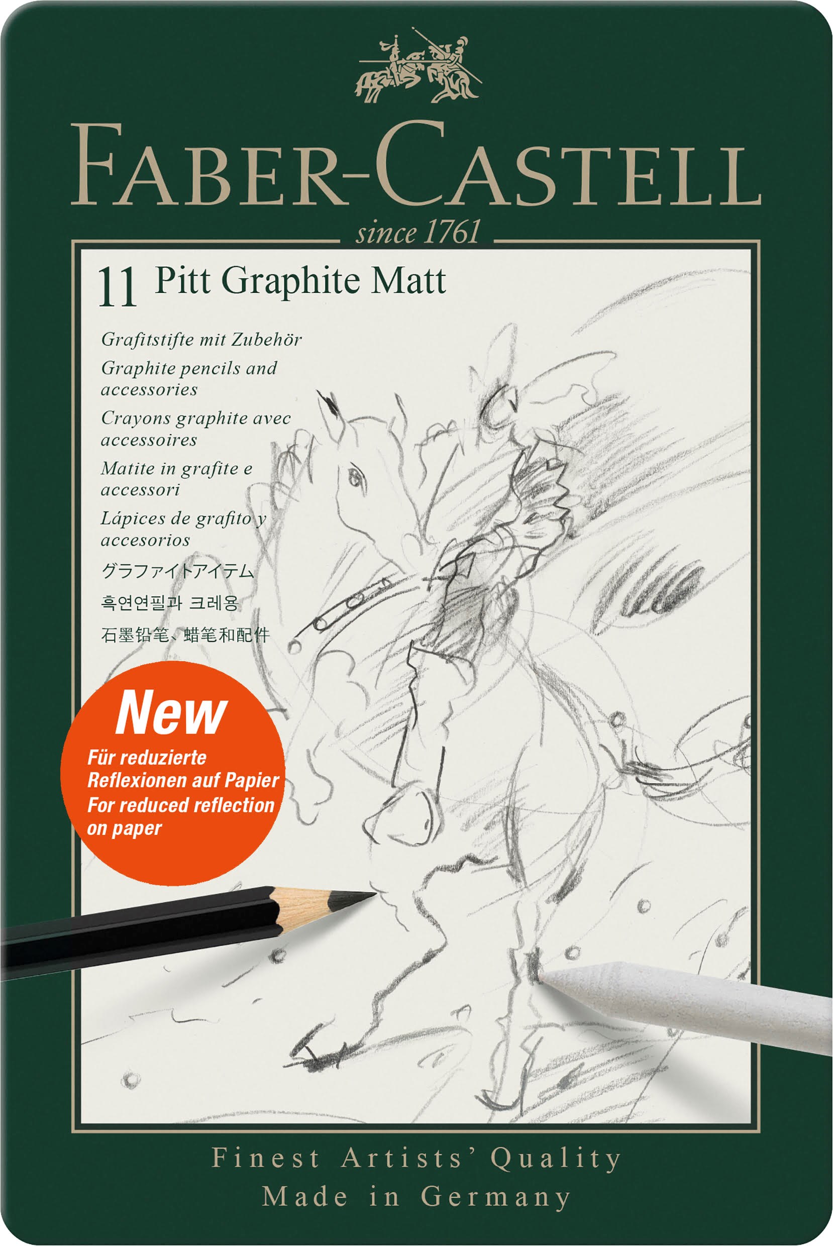 Faber-castell Set Pitt Graphite Matt 11er Metalletui - Utensilien Zum Schreiben Und Zeichnen