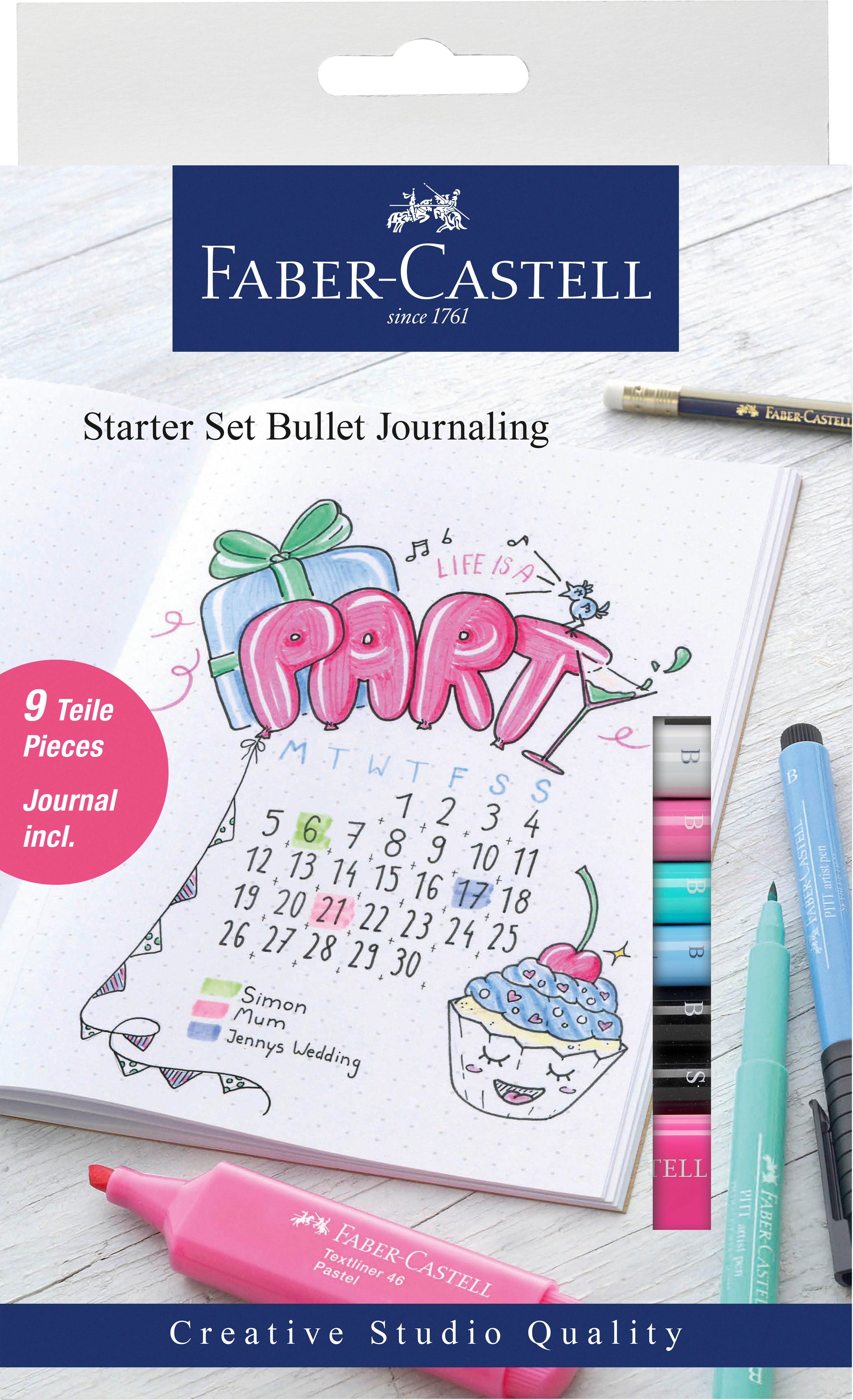 Faber-castell Bullet Journaling Starter Set 9-teilig - Utensilien Zum Schreiben Und Zeichnen