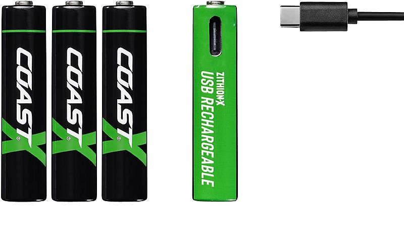 Coast Battery 1.5V Aaa Li-ion Rechargeable 750 Mah Usb-c Cable Pack of 4. - Taschenlampen Und Scheinwerfer 100047535