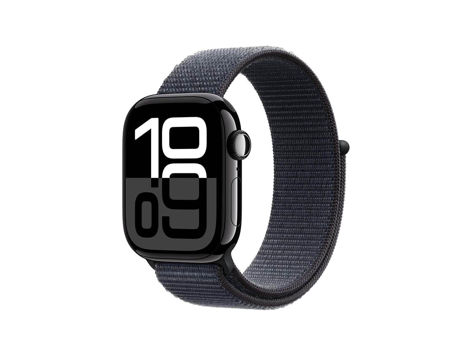 Apple Watch Series 10 Gps - 42mm - Aluminium Diamantschwarz - Sport Loop Tinte - Smartwatches Pulsuhren Sportuhren Schrittzaehler