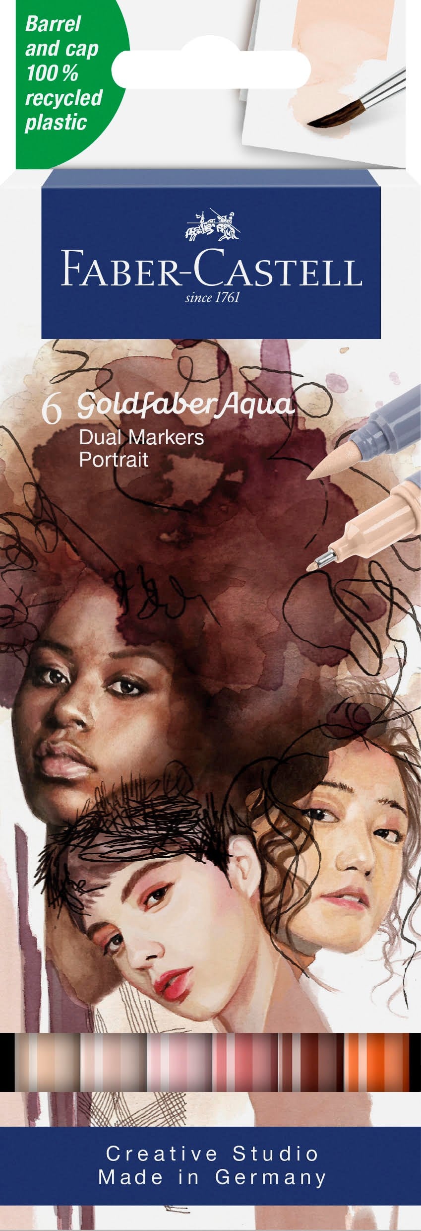 Faber-castell Gofa Aqua Dual Marker Portrait 6x - Utensilien Zum Schreiben Und Zeichnen 164523