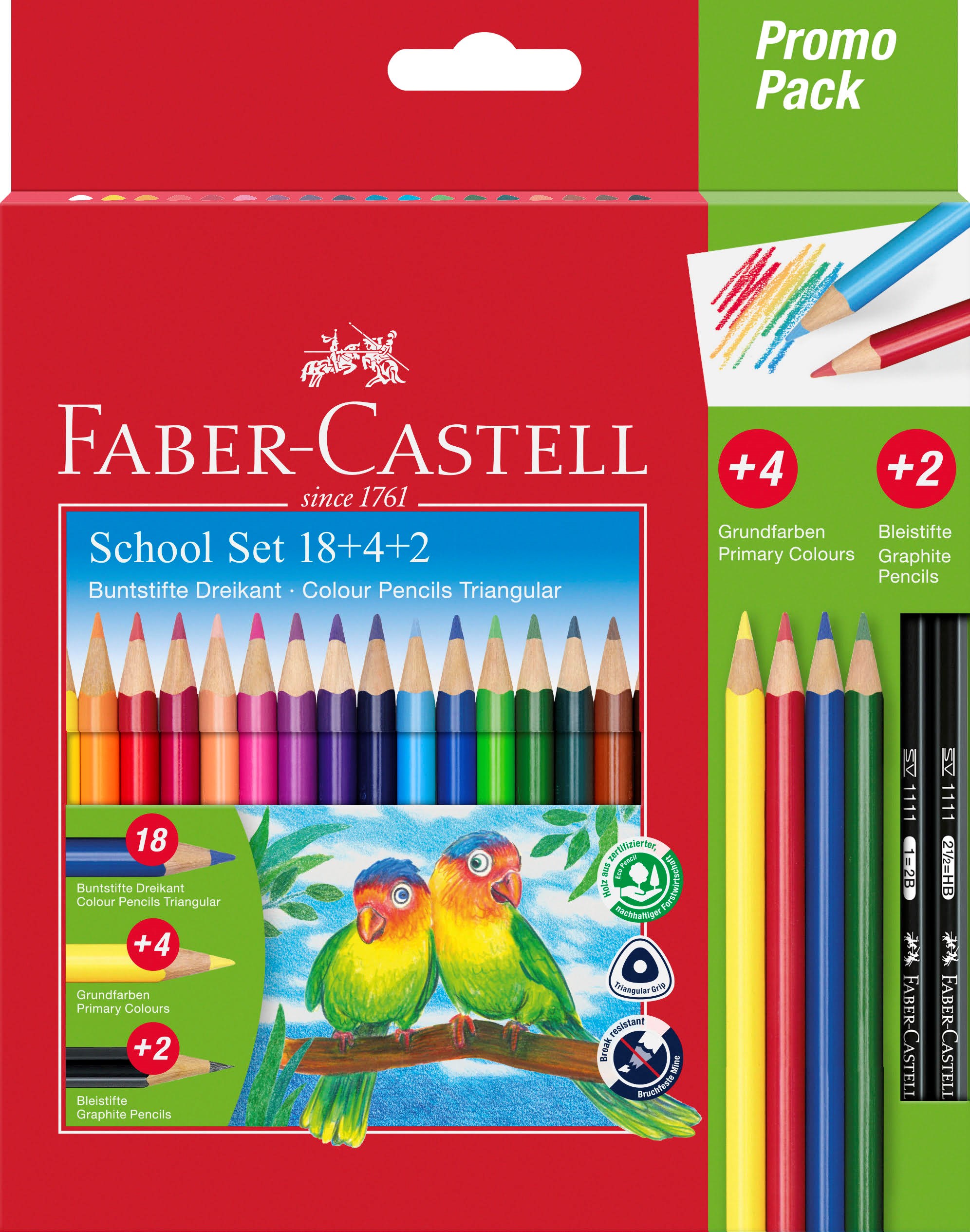 Faber-castell Promo-pack Buntstift Dreikant 18 + 4 + 2 - Utensilien Zum Schreiben Und Zeichnen
