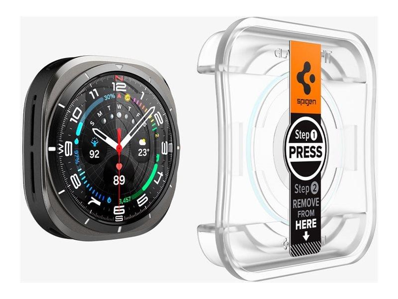 Spigen Glass tR EZ Fit 2 Pack - Transparency - Samsung Galaxy Watch Ultra - Smartwatch Accessories Agl08349