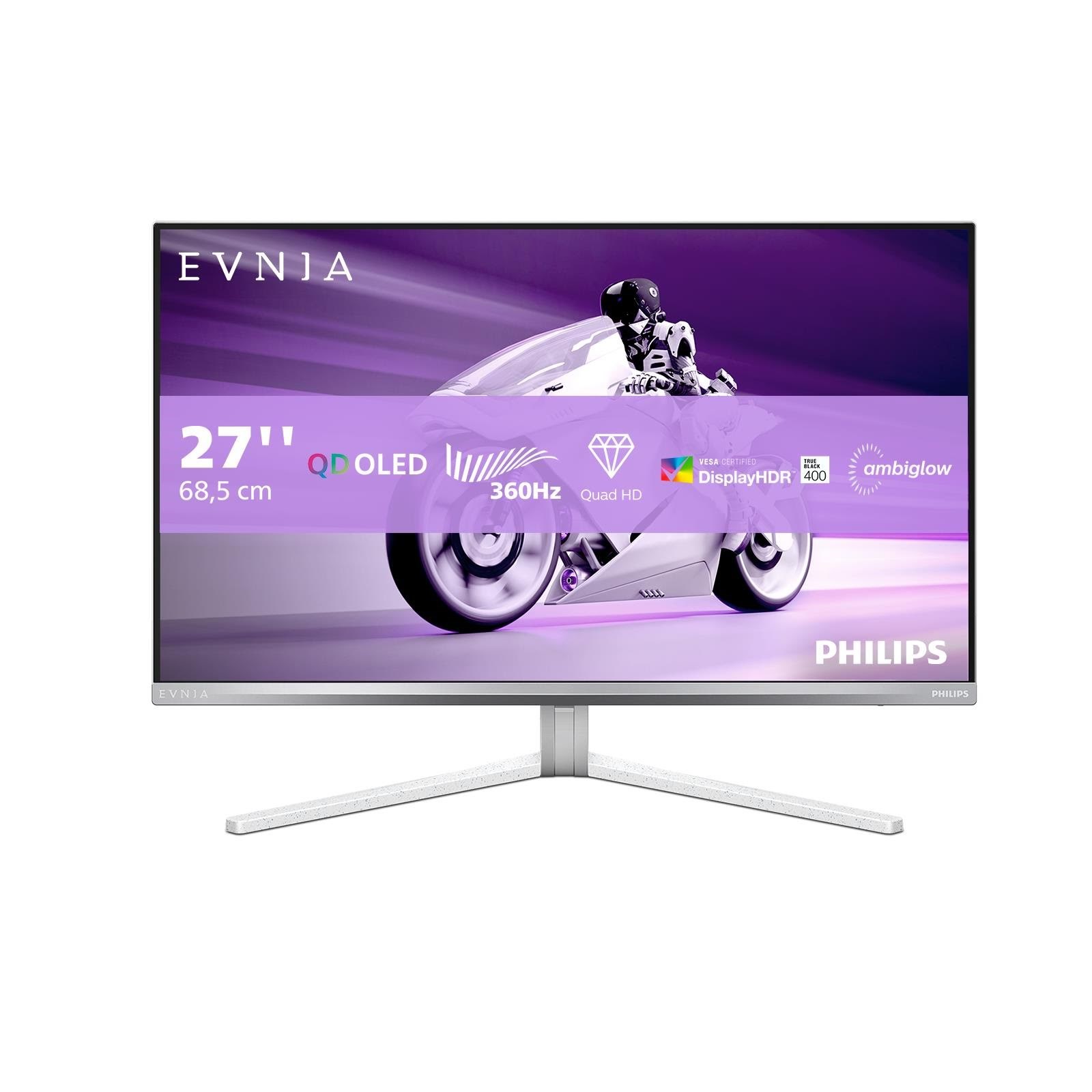 26.5" Philips Evnia 8000 - 2560x1440 (Qhd) - 360hz - Qd-oled - Bildschirm White 27m2n8500/00