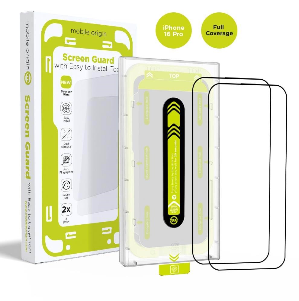 Mobile Origin Screen Guard With Easy Applicator - 2 Pack - Iphone 16 Pro - Handys Schutzfolie