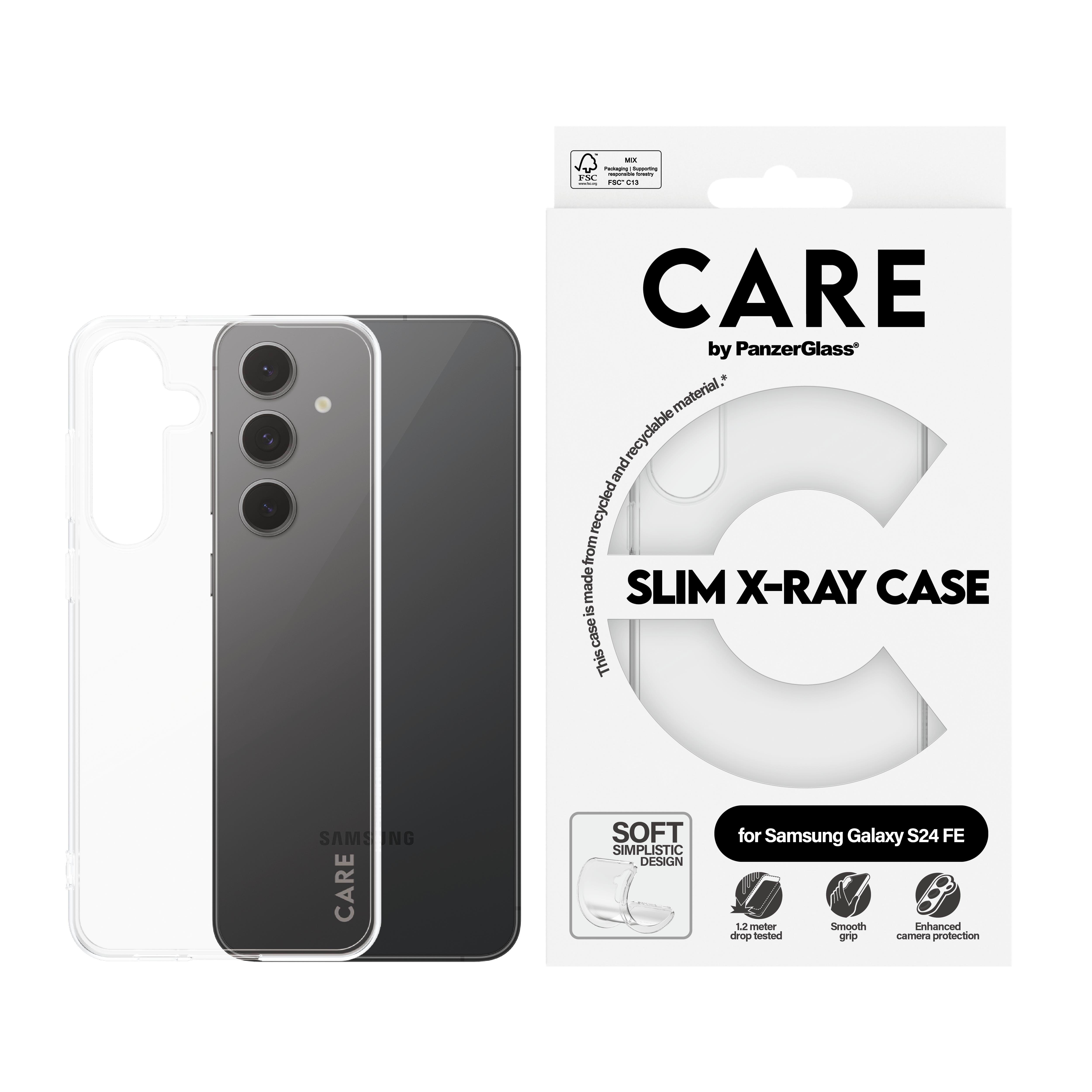 Care by Panzerglass Fashionable Case Transparent X-ray Soft Basic Samsung Galaxy S24 FE - Handys Cover Cases Panzer1963