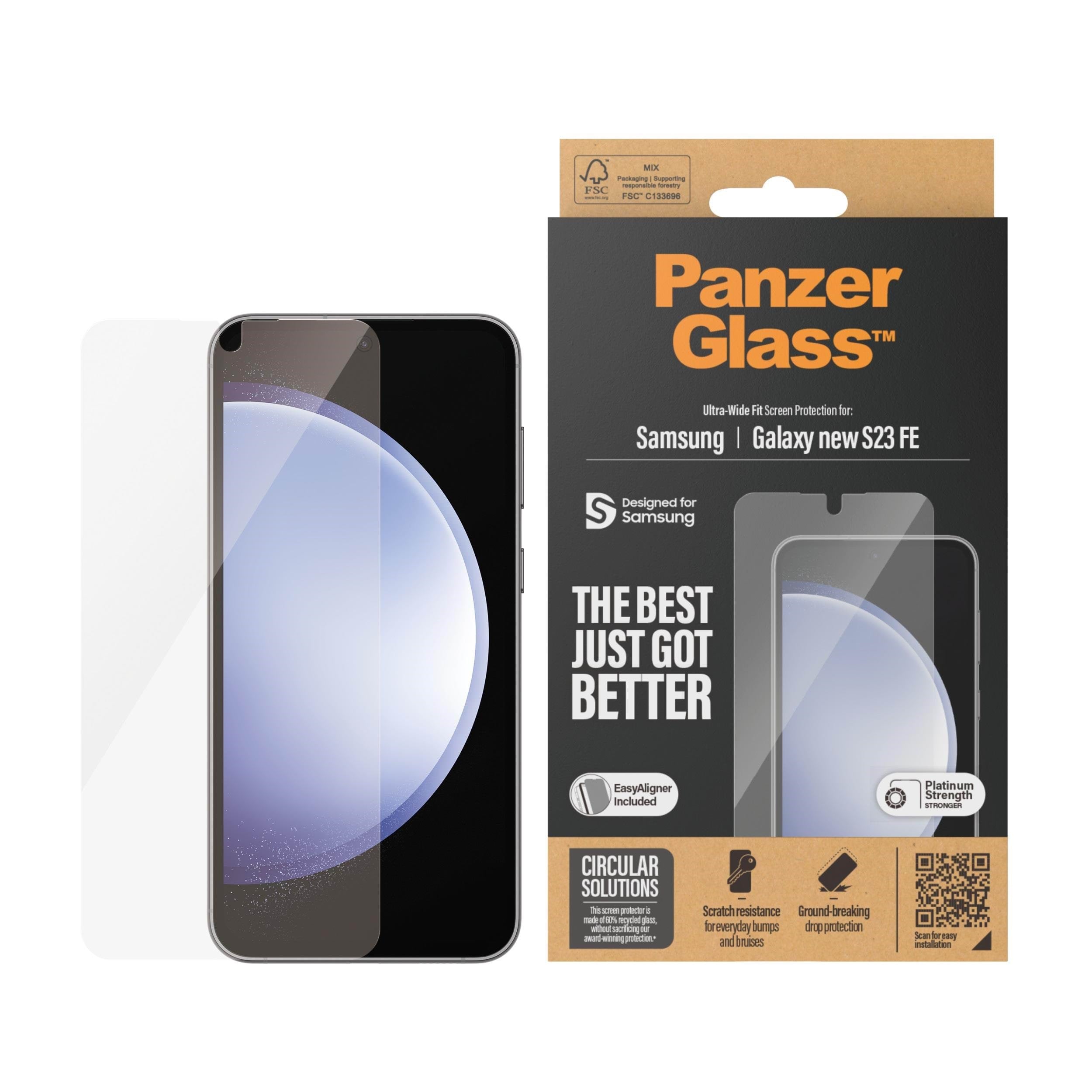 Panzerglass Screen Protector Samsung Galaxy S24 FE | Ultra-wide Fit w. Aligner - Handys Schutzfolie