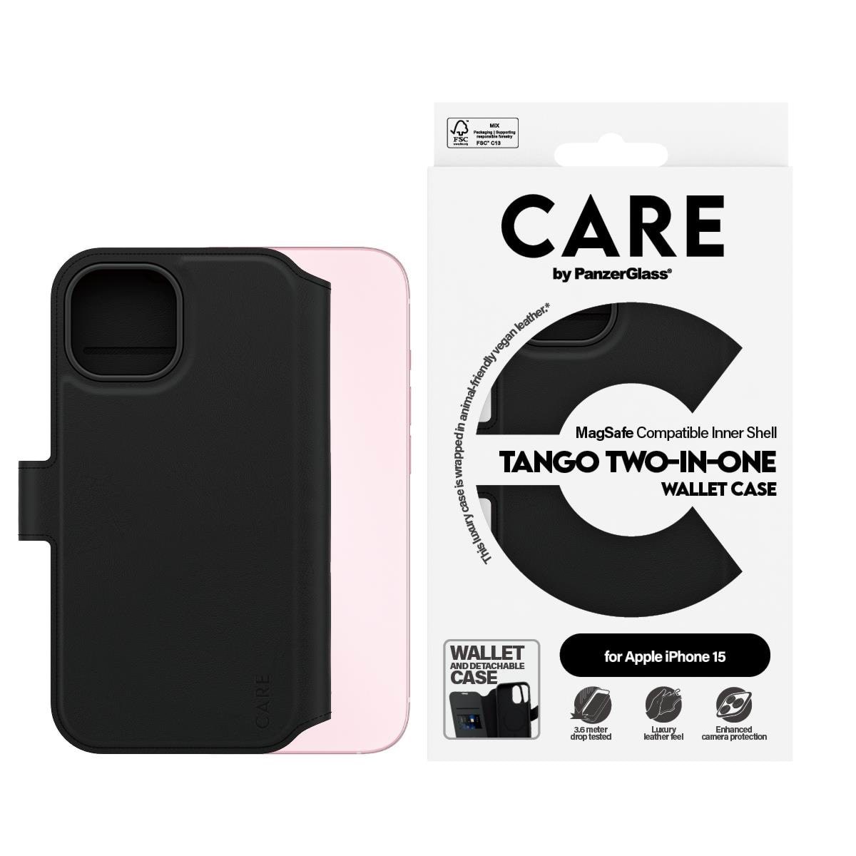 Care by Panzerglass Feature Case Tango Two-in-one Wallet w. Magsafe Iphone 15 - Handys Cover Cases Panzer1159