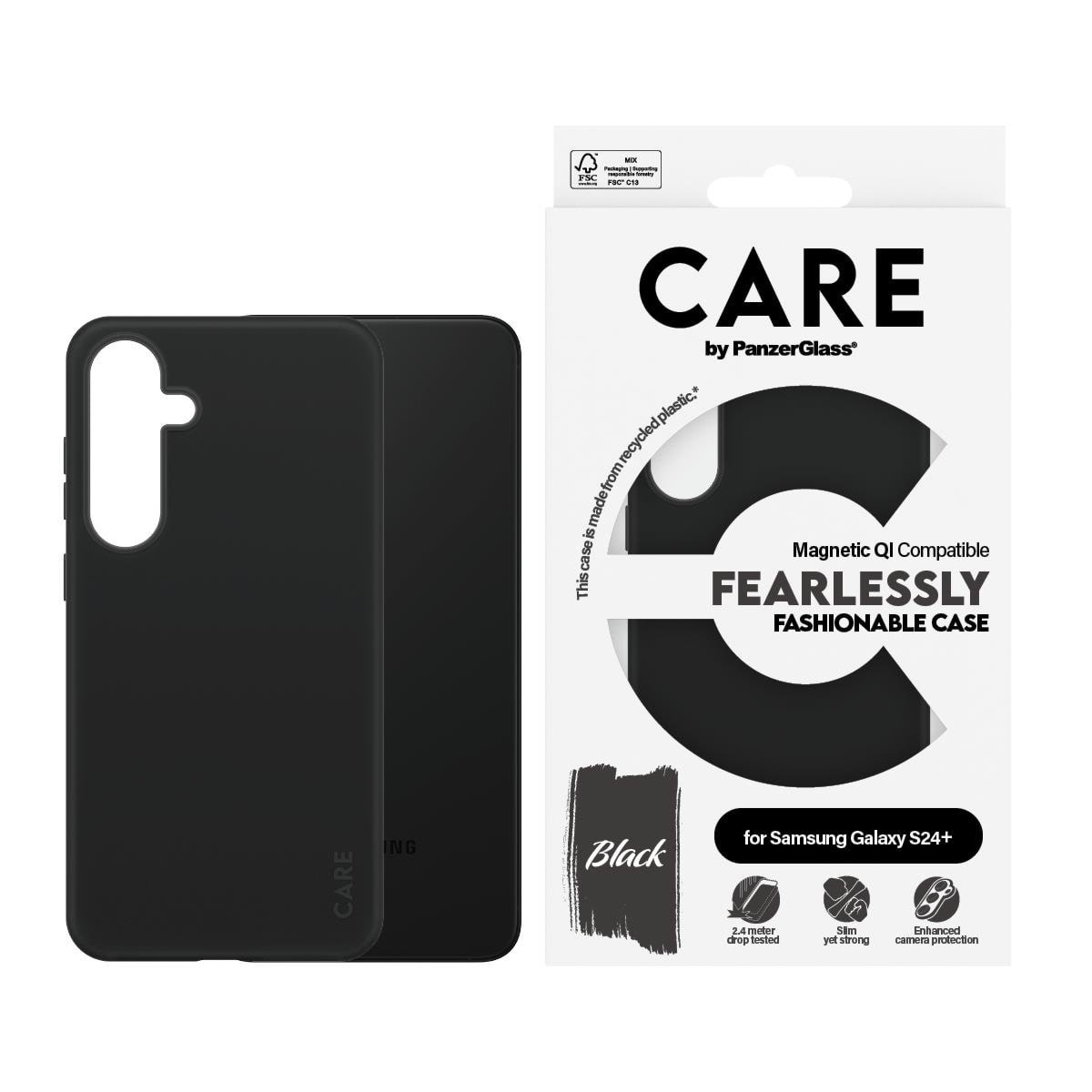Care by Panzerglass Fashionable Case Black w. QI Compatible Samsung Galaxy S24+ - Handys Cover Cases