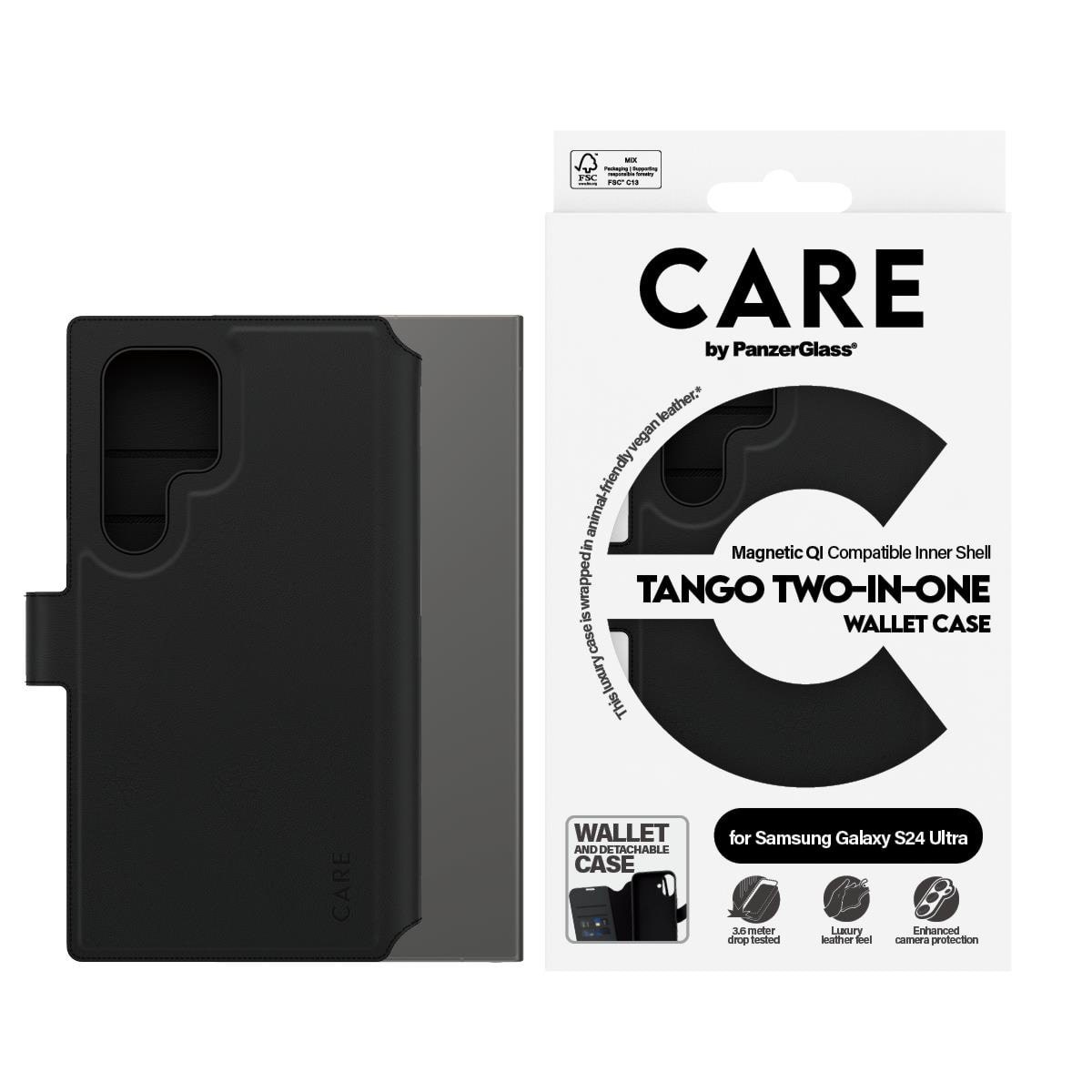 Care by Panzerglass Feature Case Tango Two-in-one Wallet w. QI Compatible Samsung Galaxy S24 Ultra - Handys Cover Cases