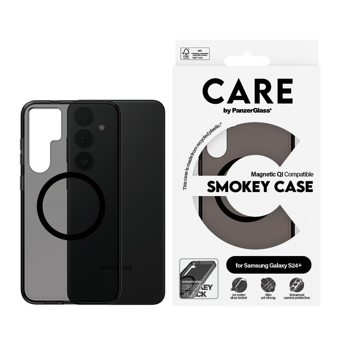 Care by Panzerglass Flagship Case Urban Combat Smokey w. Black QI Compatible Samsung Galaxy S24+ - Handys Cover Cases Panzer1157
