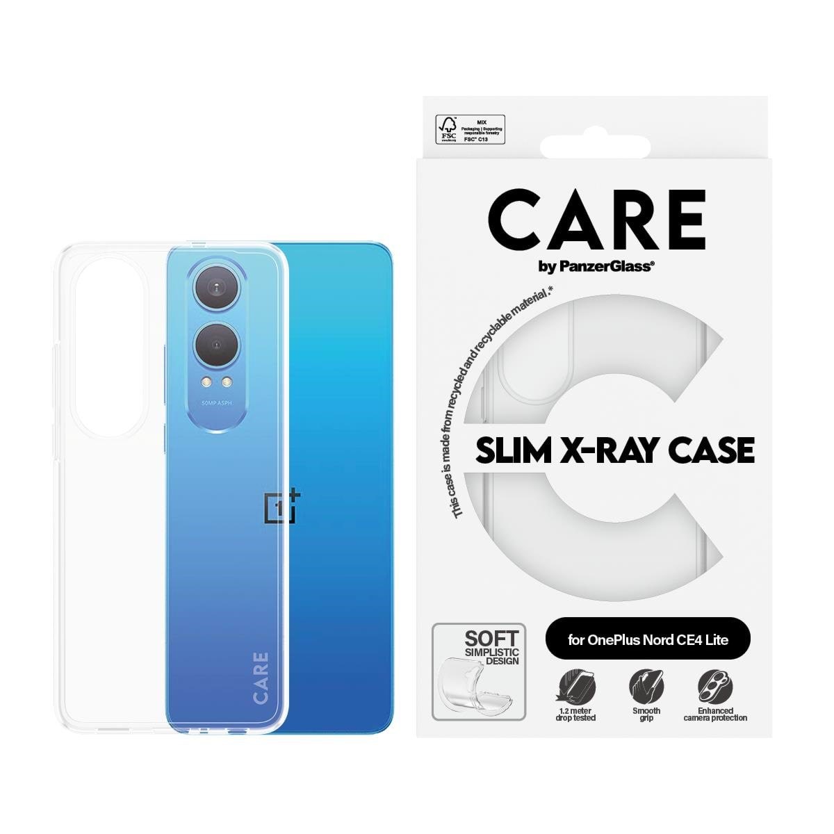 Care by Panzerglass Fashionable Case Transparent X-ray Soft Basic Oneplus Nord Ce4 Lite - Handys Cover Cases