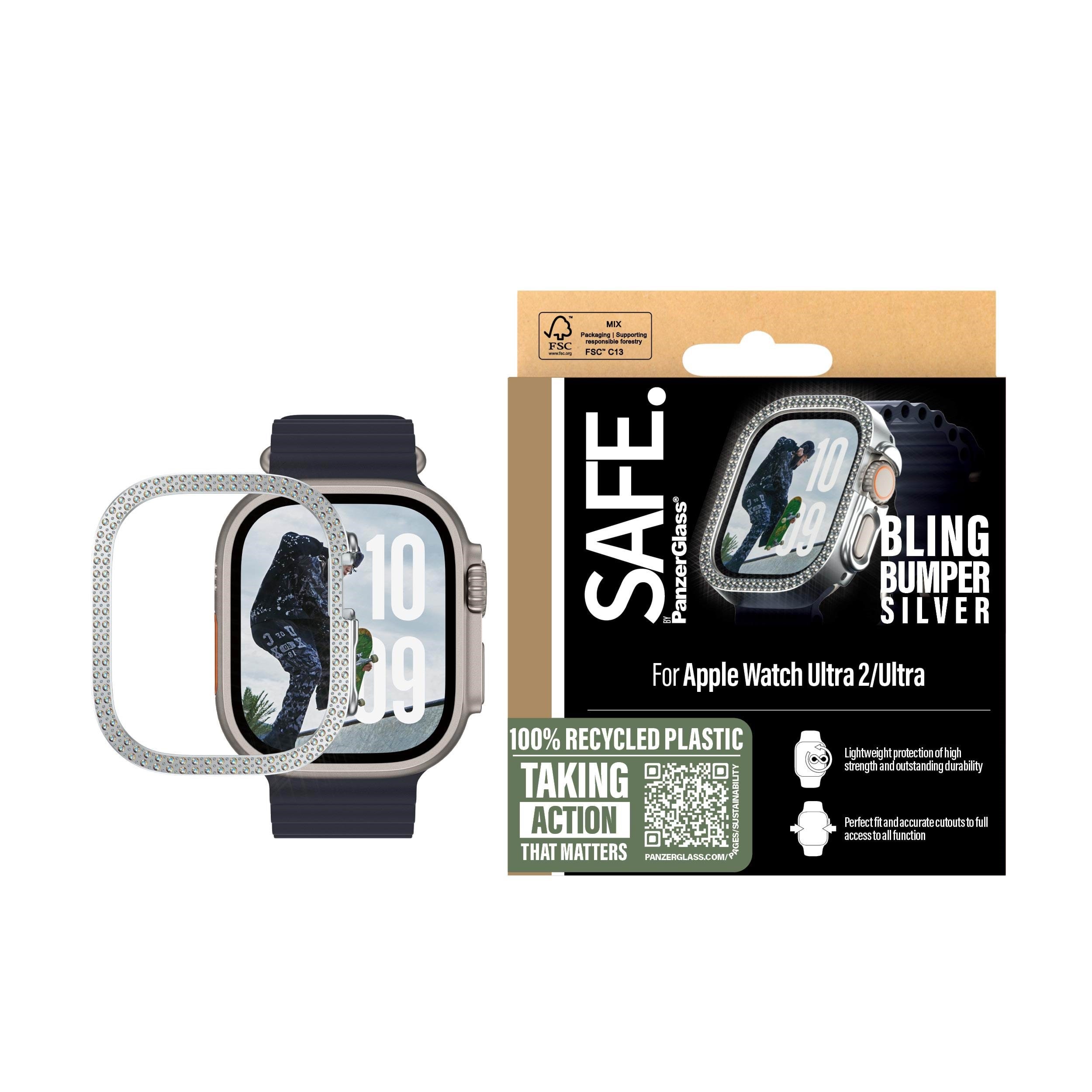 Safe by Panzerglass Bling Bumper Silver Apple Watch Ultra 2 - Smartwatch Accessories Safe95911