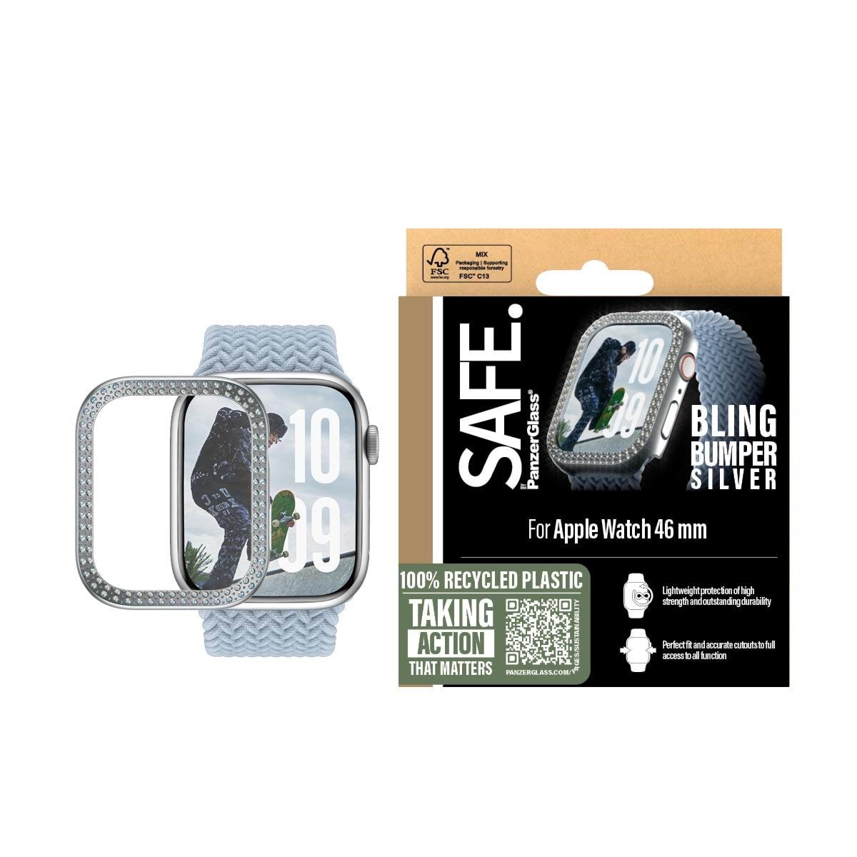 Safe by Panzerglass Bling Bumper Silver Apple Watch Series 10 | 46mm - Smartwatch Accessories Safe95910