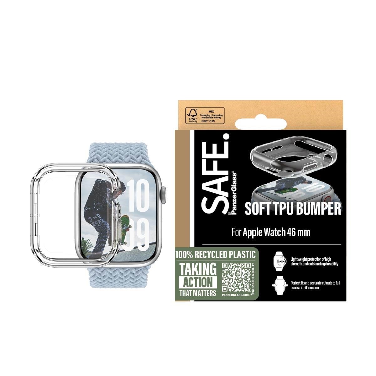 Safe by Panzerglass Tpu Bumper Transparent Apple Watch Series 10 | 46mm - Smartwatch Accessories Safe95907