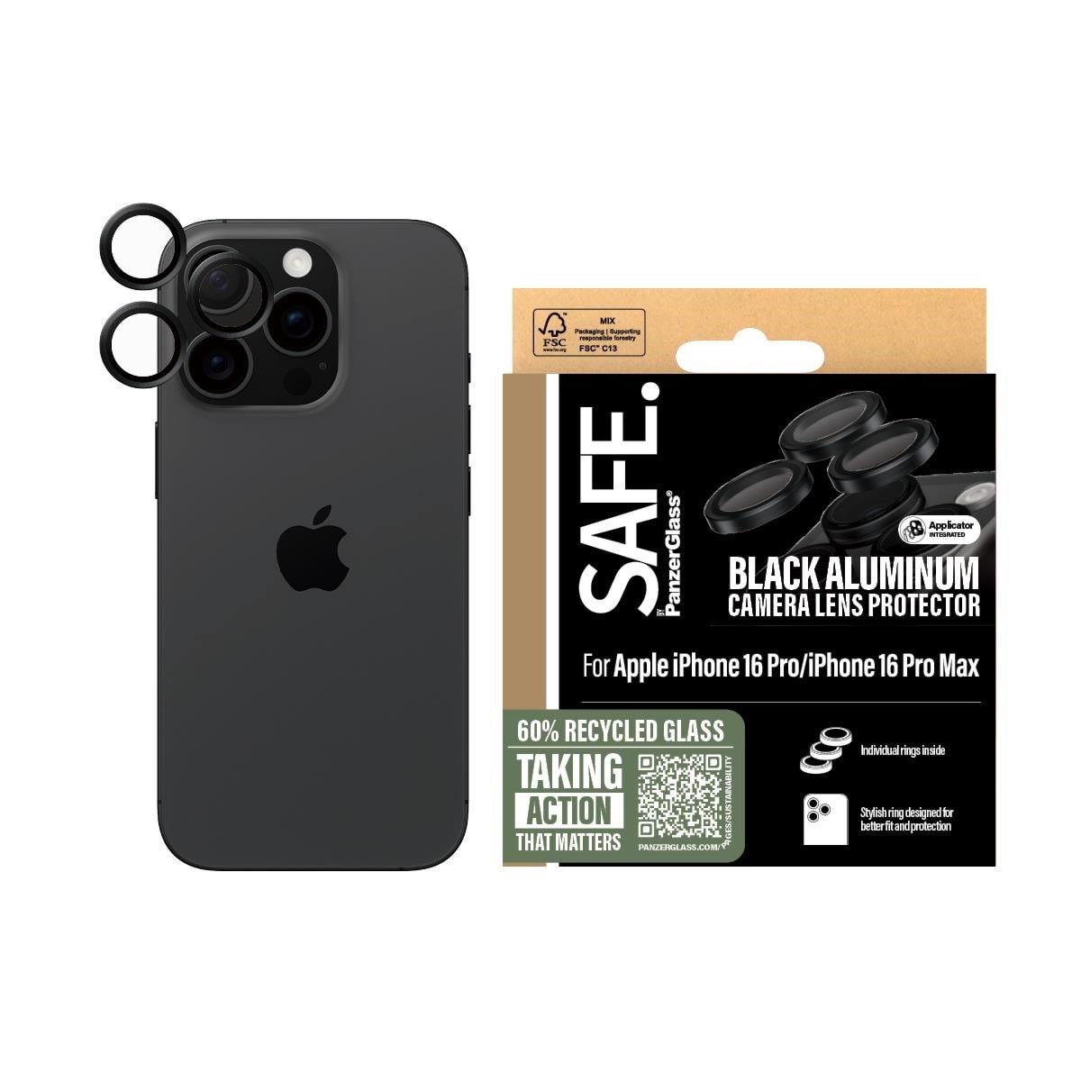 Safe by Panzerglass Camera Lens Protector Black Iphone Iphone 16 Pro | 16 Pro Max - Handys Schutzfolie
