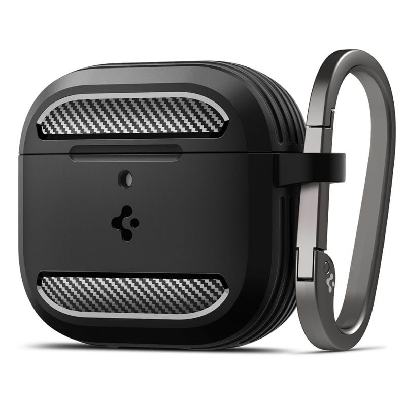 Kopfhörer - Spigen Rugged Armor - Matte Black - Airpods 4 - Kopfhoerer/headsets