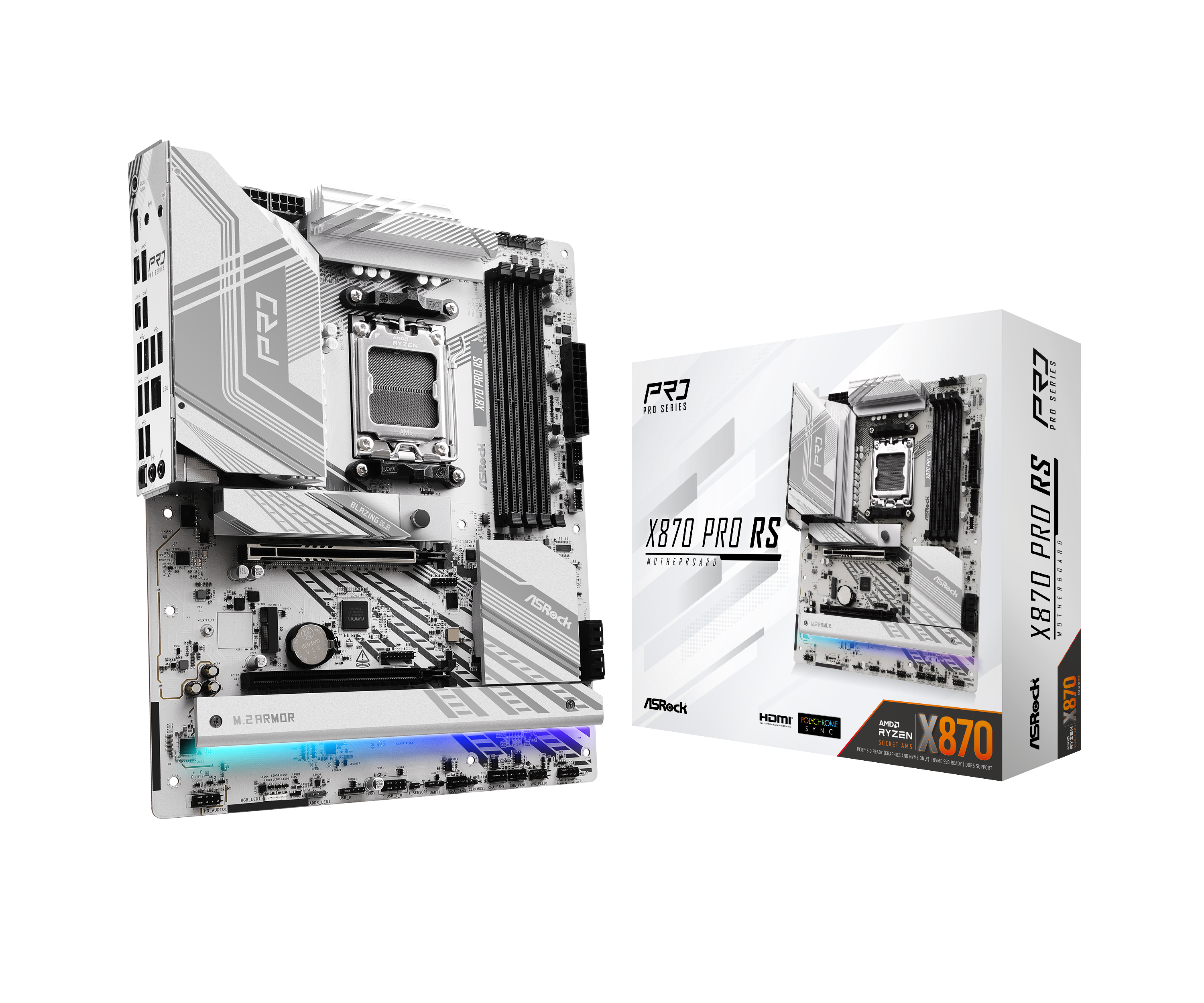 Asrock X870 Pro RS Mainboard - Amd X870 - Amd Am5 - Ddr5 Ram - Atx