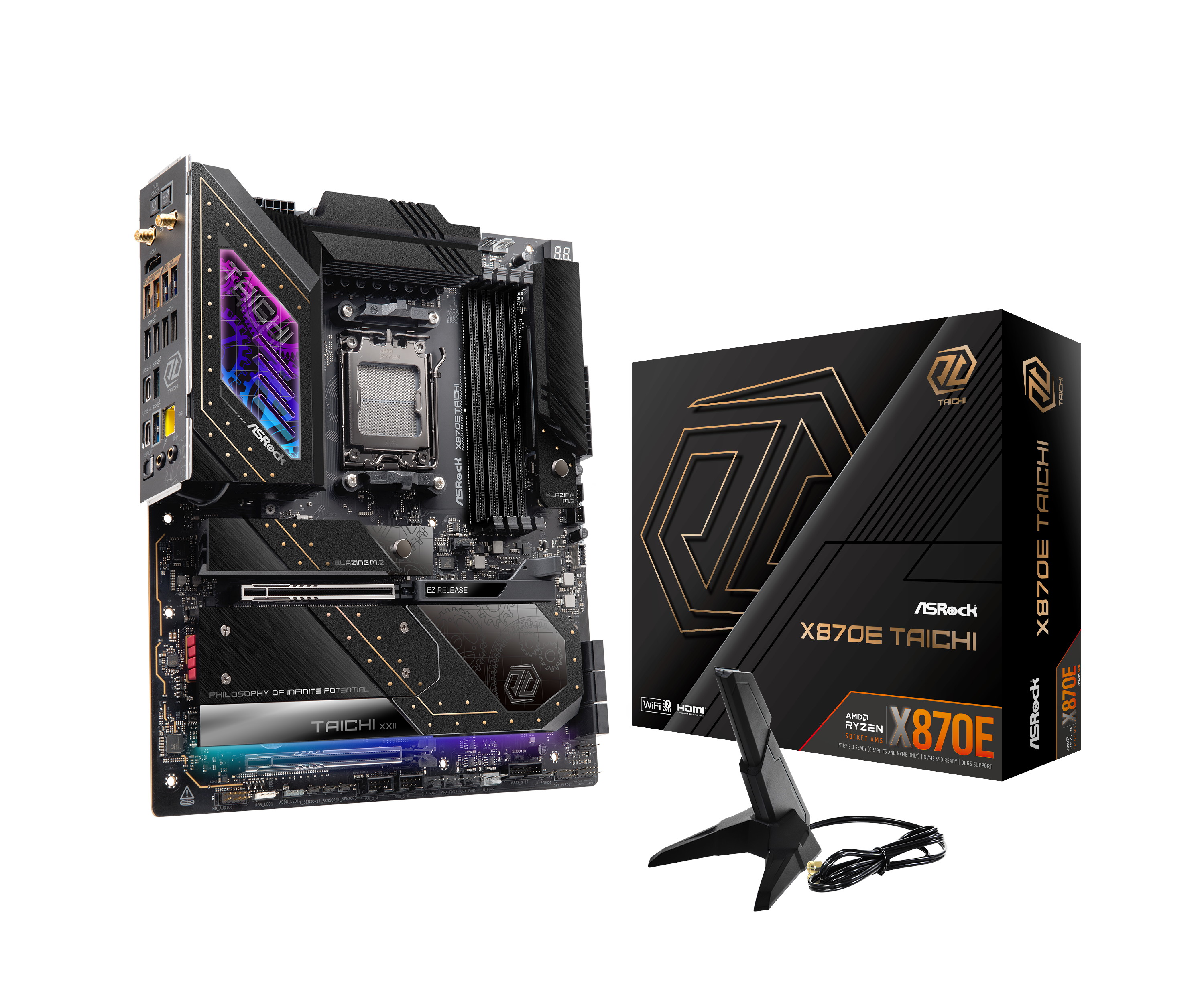 Asrock X870e Taichi Mainboard - Amd X870e - Amd Am5 - Ddr5 Ram - Extended Atx 90-mxbp90-a0uayz