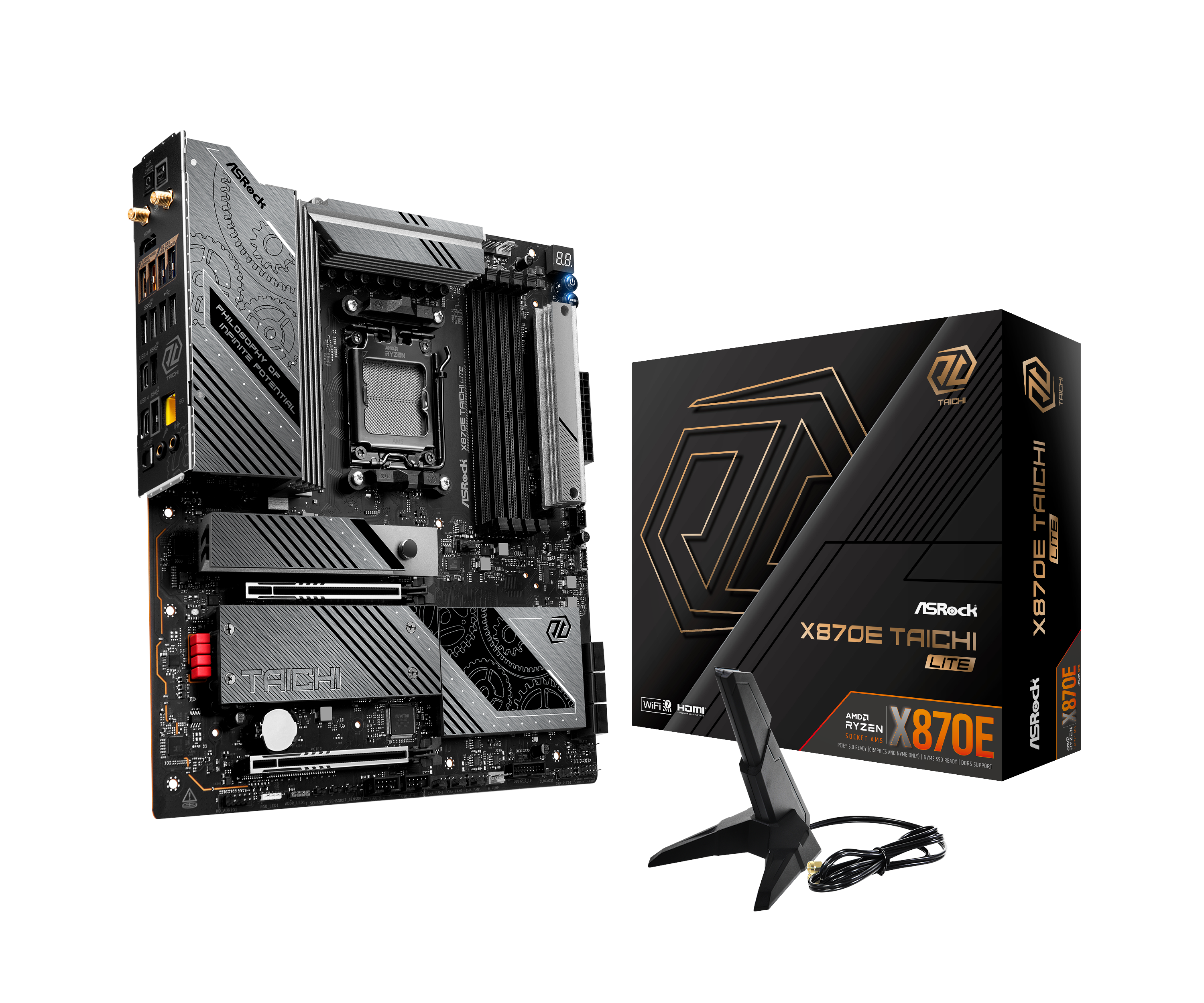 Asrock X870e Taichi Lite Mainboard - Amd X870e - Amd Am5 - Ddr5 Ram - Extended Atx