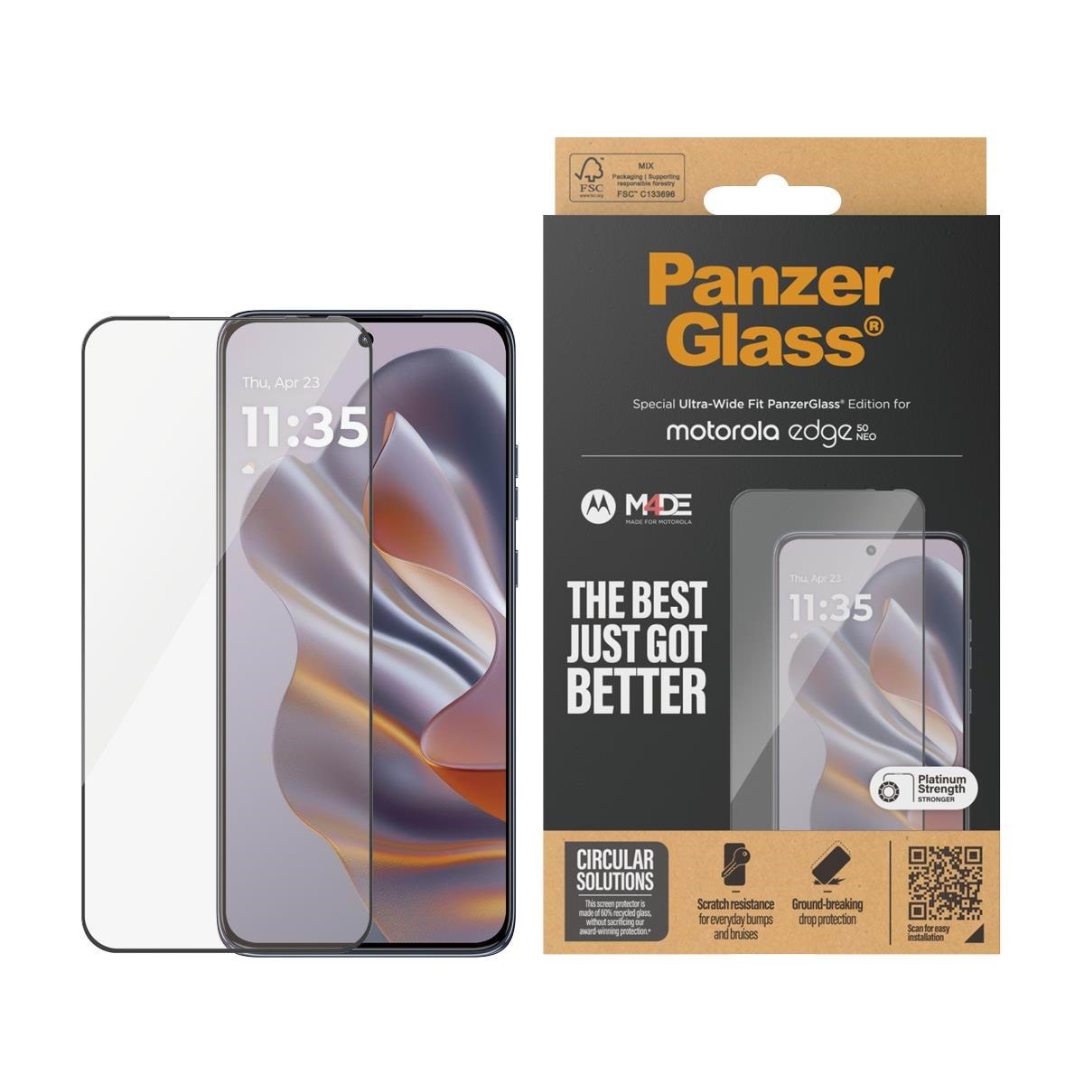 Panzerglass Screen Protector Motorola Edge 50 Neo | Ultra-wide Fit - Handys Schutzfolie Panzer6595