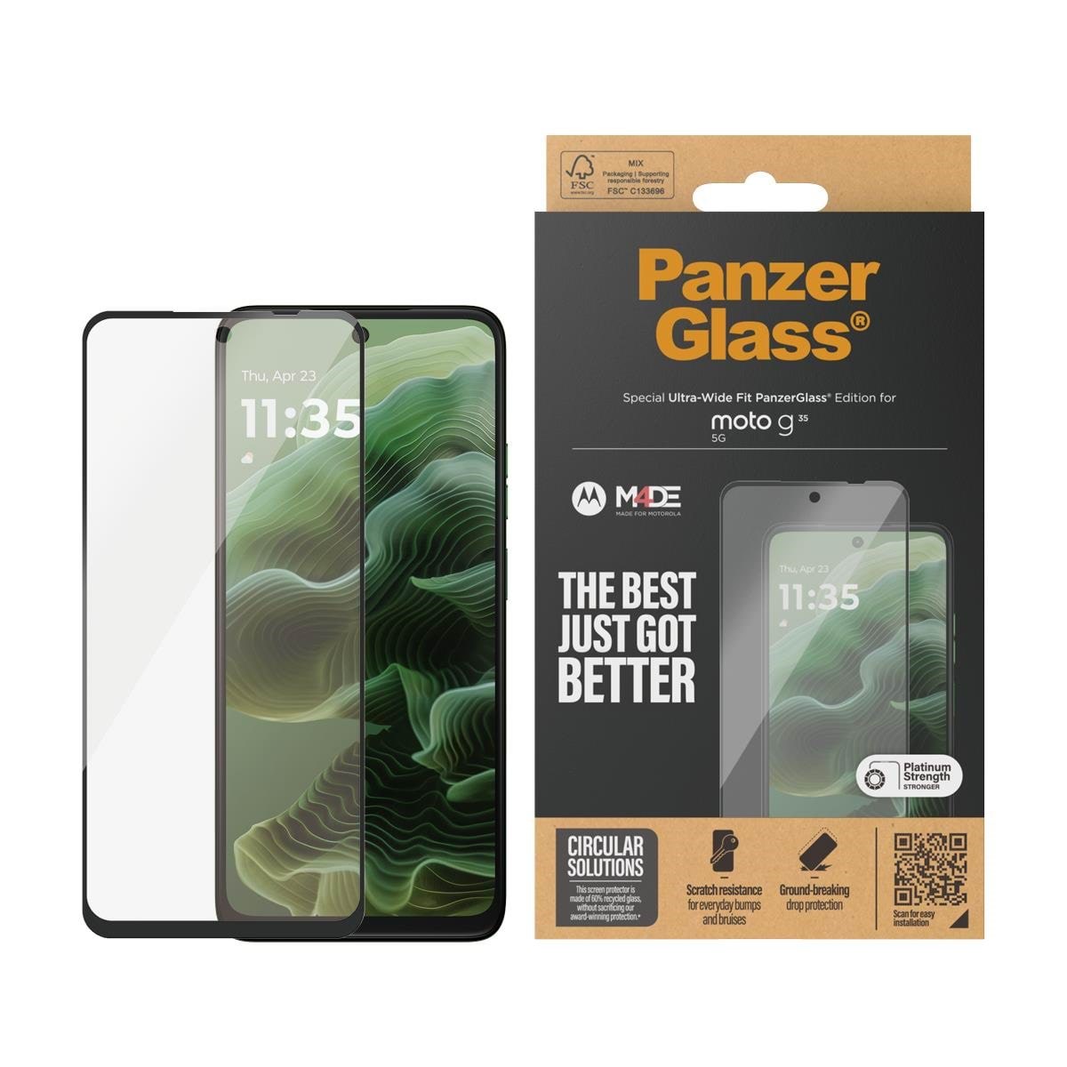 Panzerglass Screen Protector Motorola Moto G35 5G | Ultra-wide Fit - Handys Schutzfolie Panzer6596