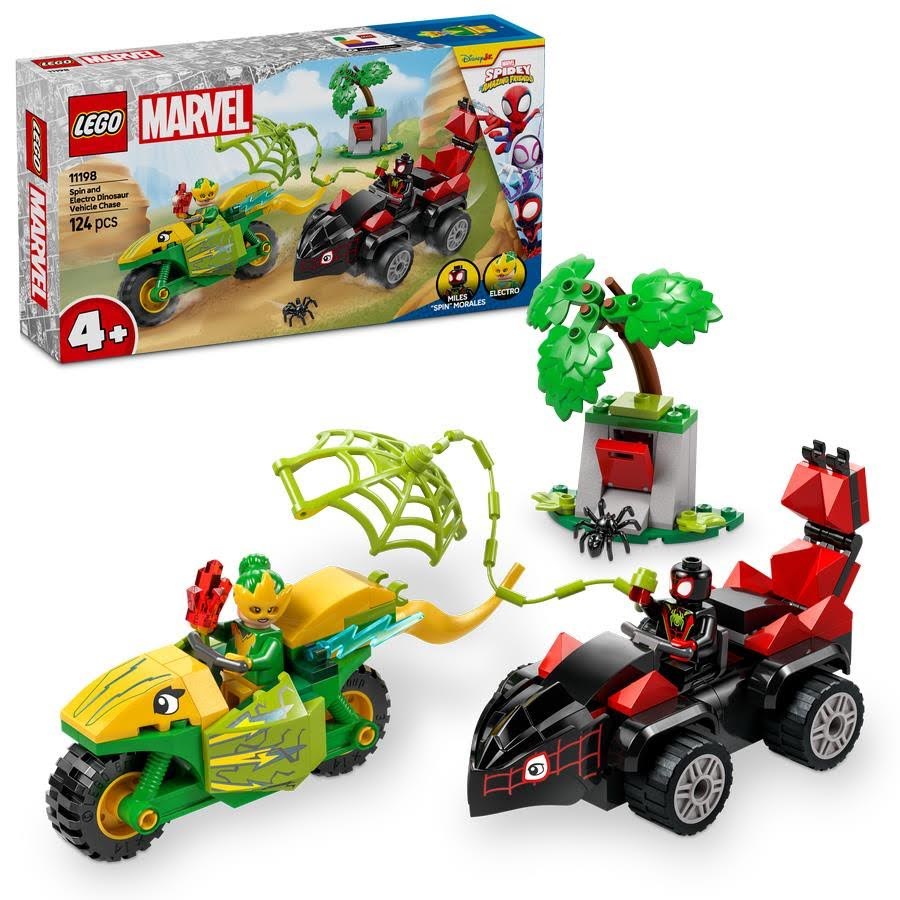 Lego Spidey 11198 Actionspaß Mit Spin Und Electro in Ihren Dino-flitzern