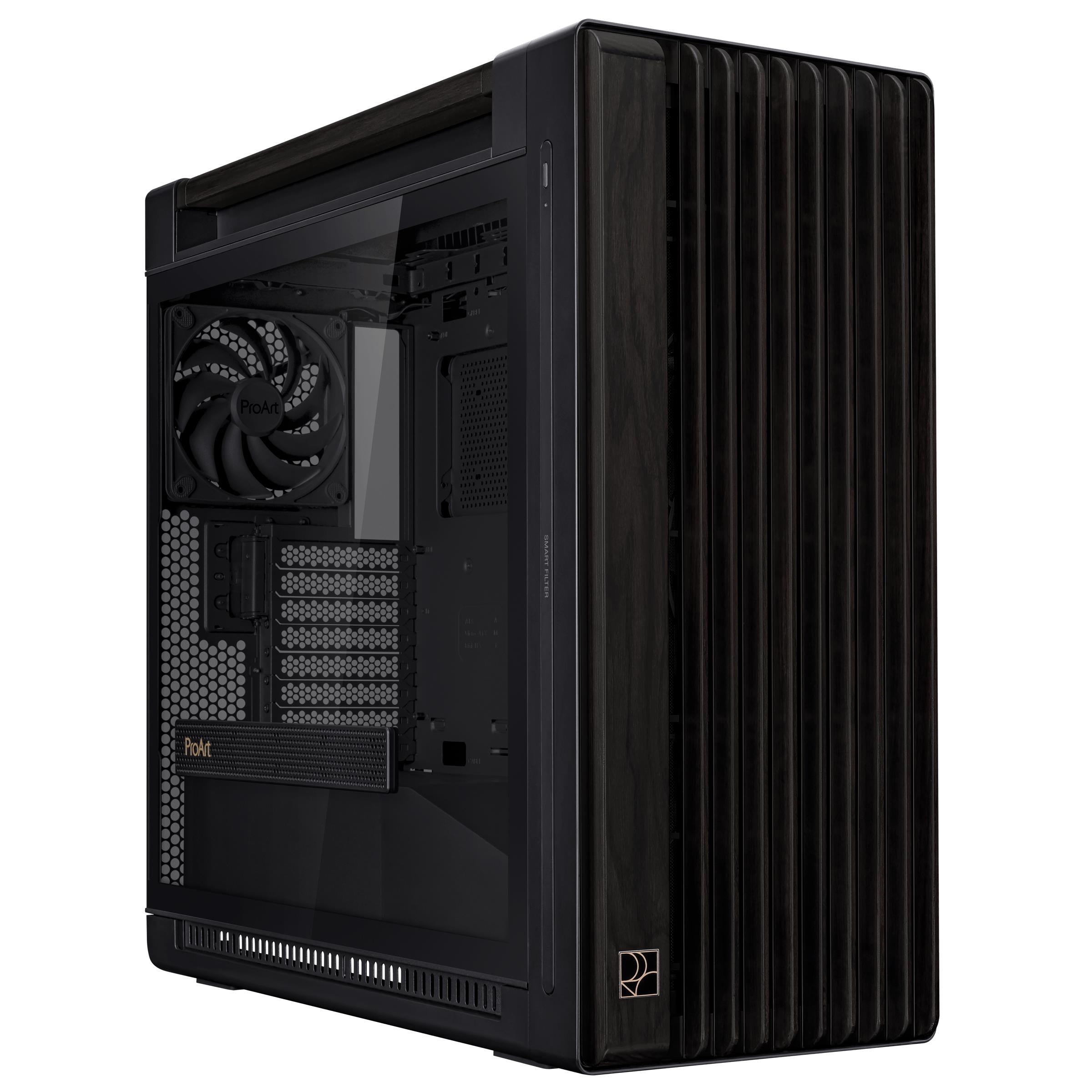 Asus Proart Pa602 Wood TG Panel - Gehäuse - Fulltower - Schwarz - Gehaeuse 90dc00j0-b09010