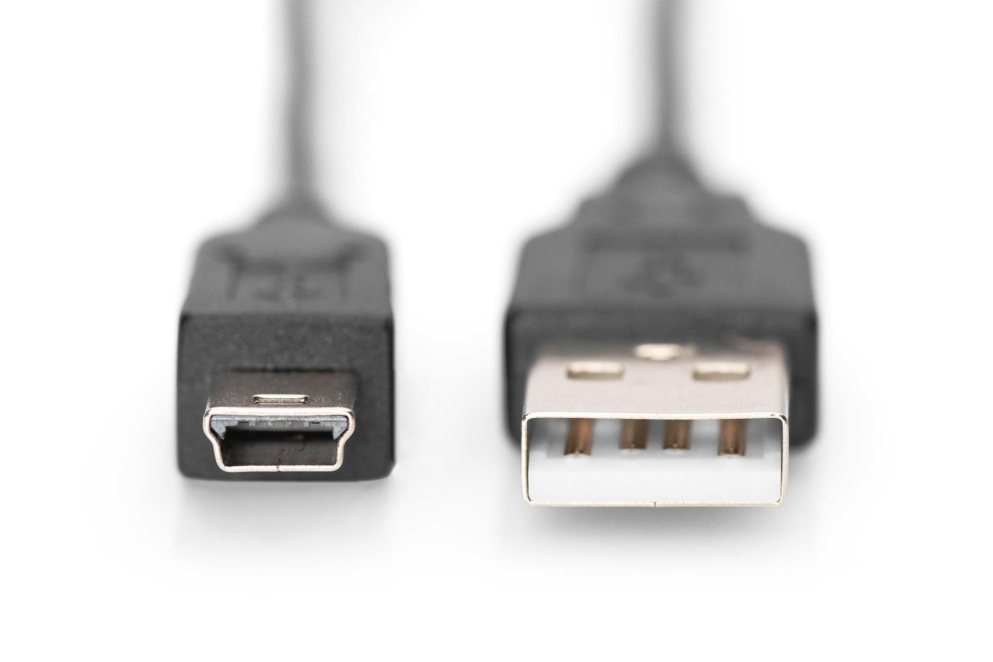 Digitus Usb Type-a to Usb Type-mini-b - 3m - Usb Kabel Schwarz Ak-300130-030-s