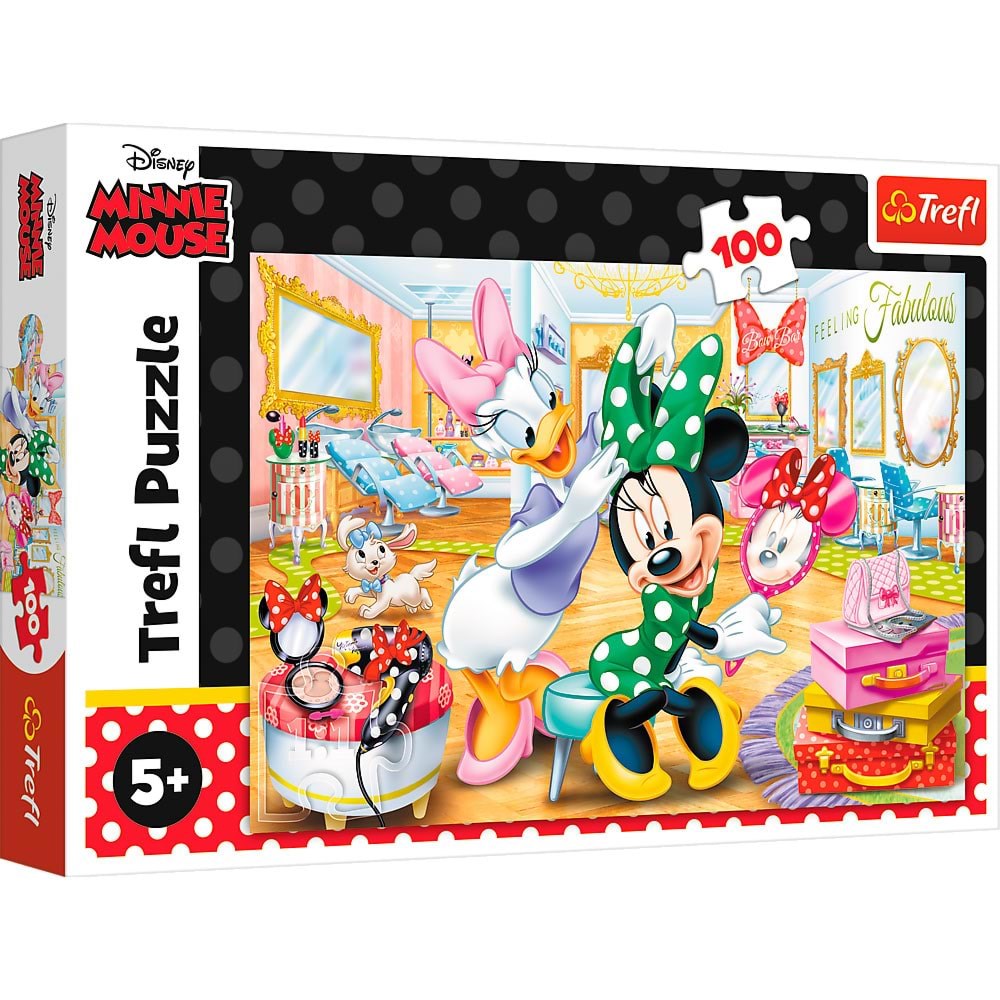 Trefl Puzzle - Disney - Minnie in Beauty Parlous (100 Pieces) 2D Puzzles Tfl16387