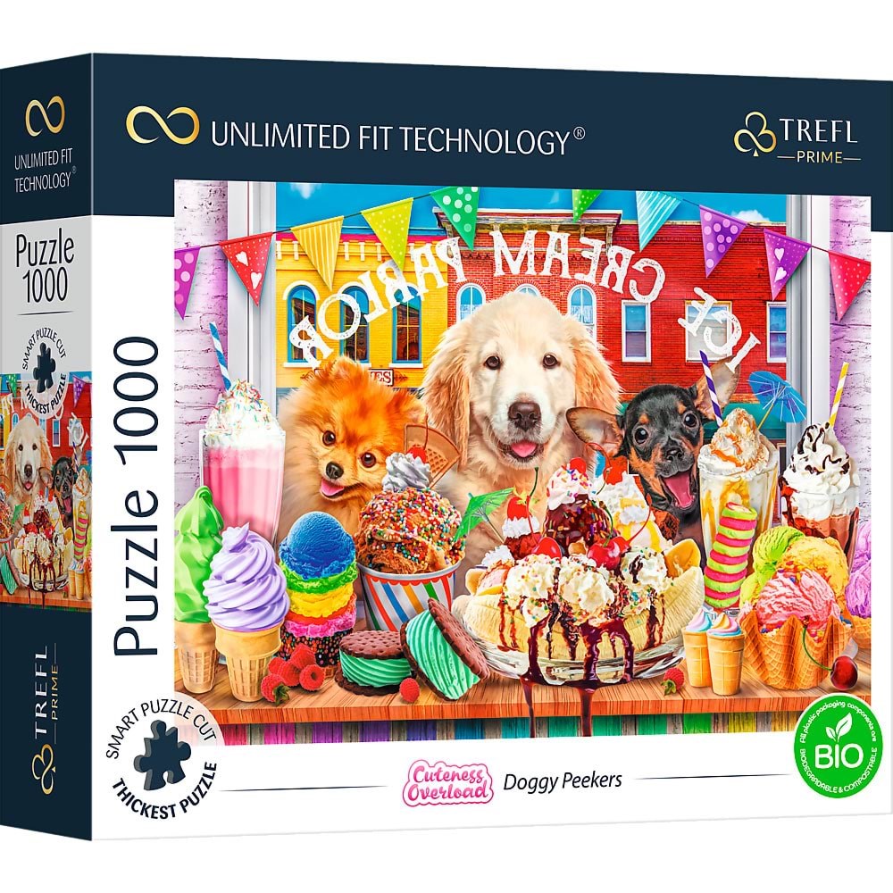 Trefl Puzzle - Unlimited Fit - Doggy Peekers (1000 Pieces) 2D Puzzles