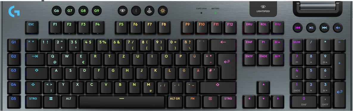 Logitech G915 X Lightspeed - Linear - Full-size - Gaming Tastatur - Full-size - Deutsch - Schwarz - Tastaturen 920-012697