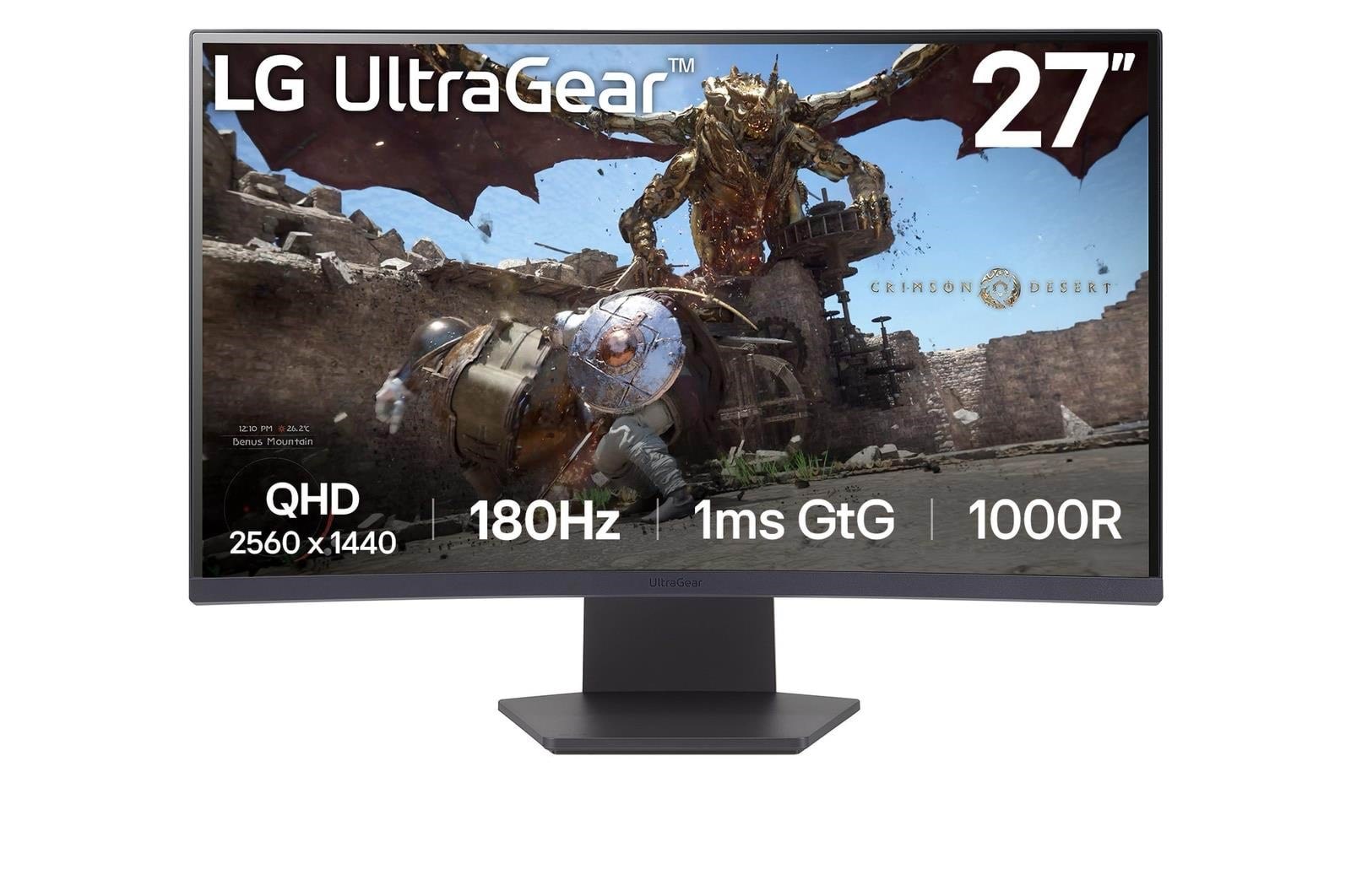 27" LG Ultragear 27gs60qc-b - 2560x1440 (Qhd) - 180hz - VA - Bildschirm
