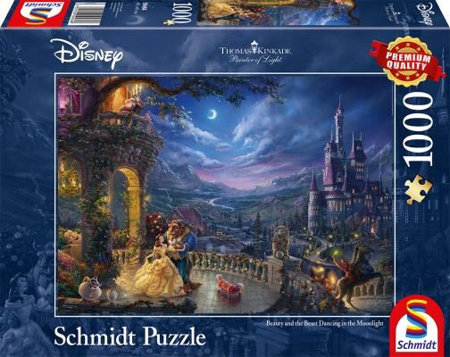 Schmidt Puzzle - Thomas Kinkade: Disney - The Beauty And The Beast Dancing in The Moonlight (1000 Pieces) 2D Puzzles Sch4848