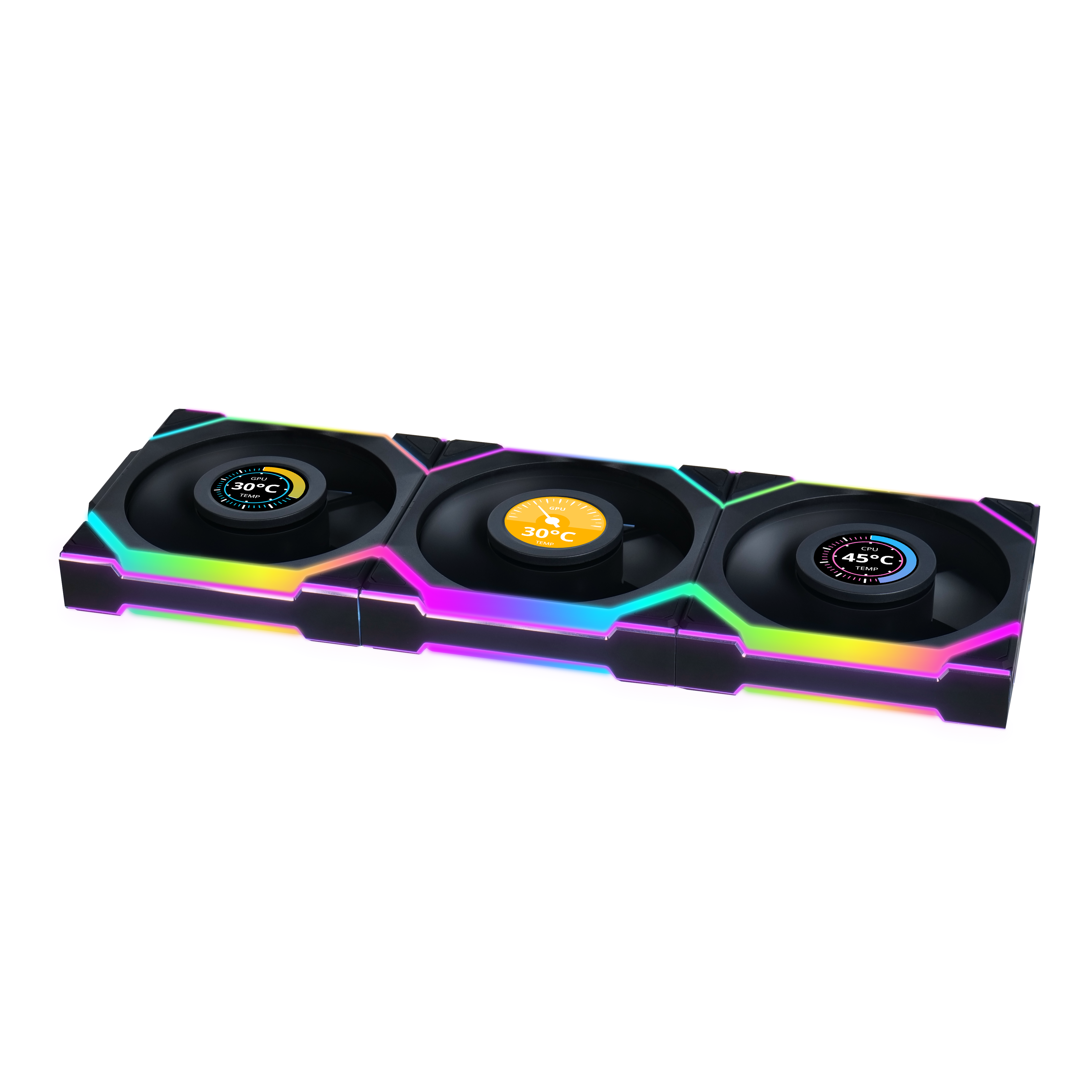 Lian Li Uni Fan SL Wireless Lcd Reverse (3-pack) - Gehäuselüfter - 120mm - Schwarz Mit Rgb Led - 31 Dba - Gehaeuseluefter G99.12rsllcd1w3b.00