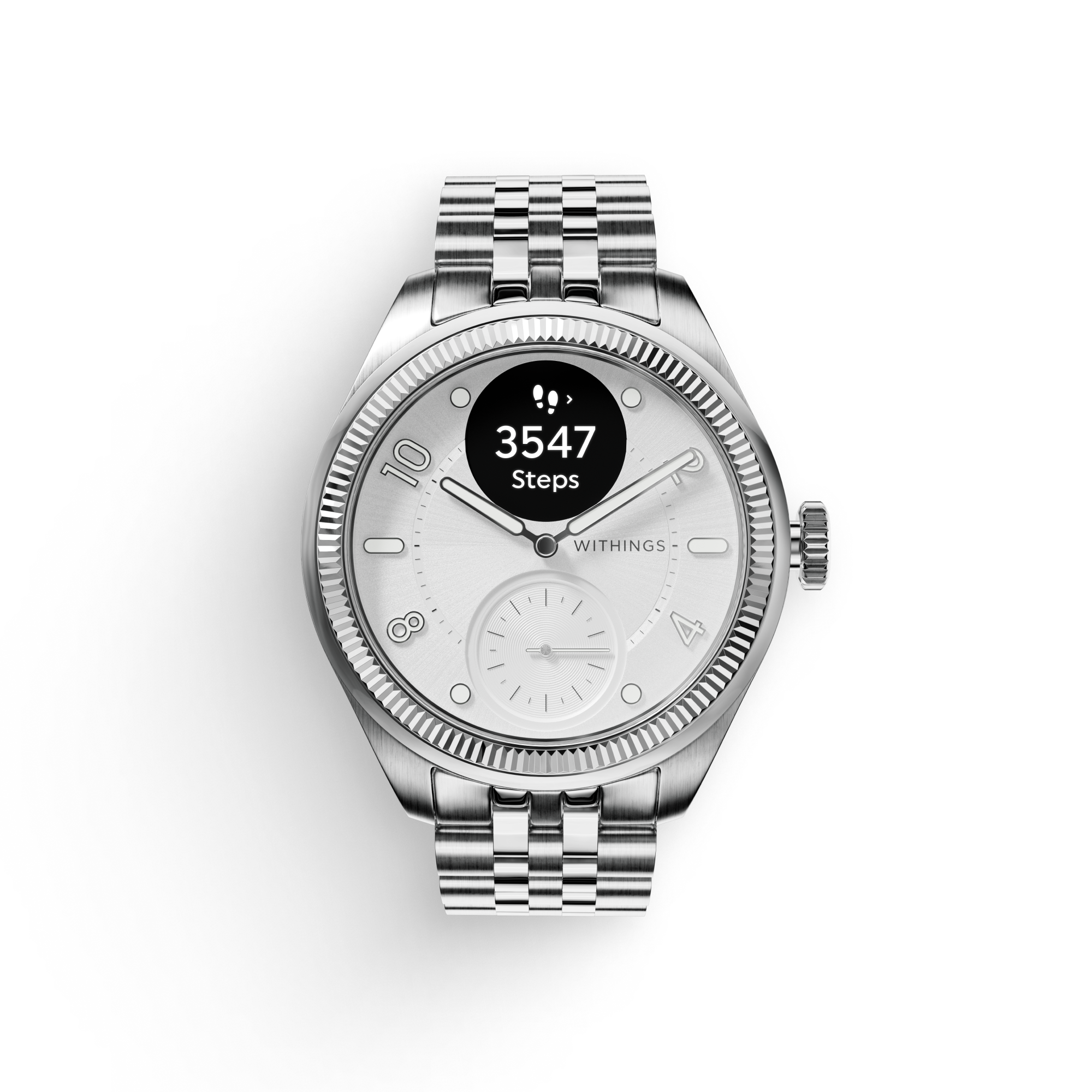 Withings Scanwatch Nova Brilliant Edition 39mm - Titanium Silver - Smartwatches Pulsuhren Sportuhren Schrittzaehler
