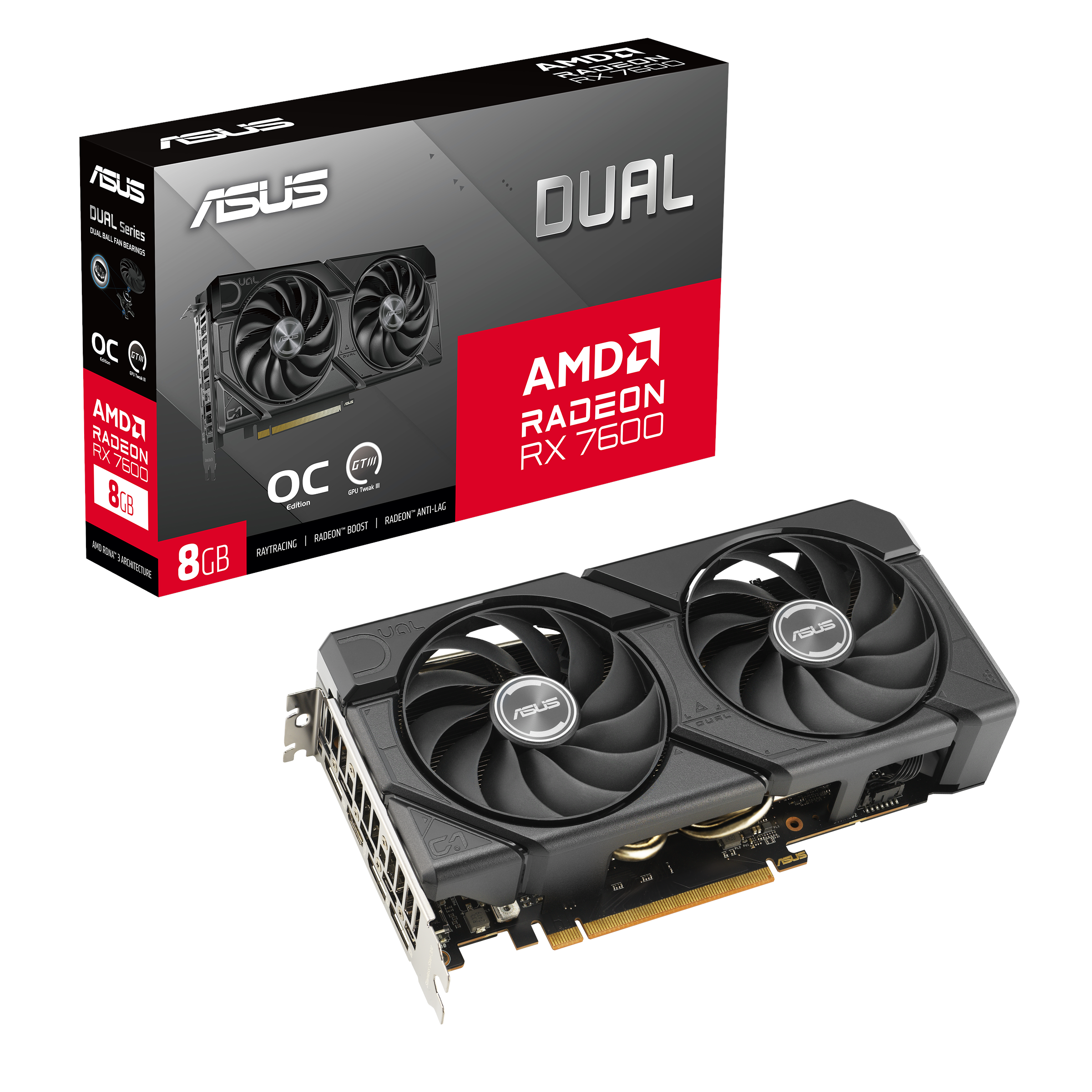 Asus Radeon RX 7600 Dual Evo OC - 8gb Gddr6 Ram - Grafikkarte 90yv0ld0-m0na00