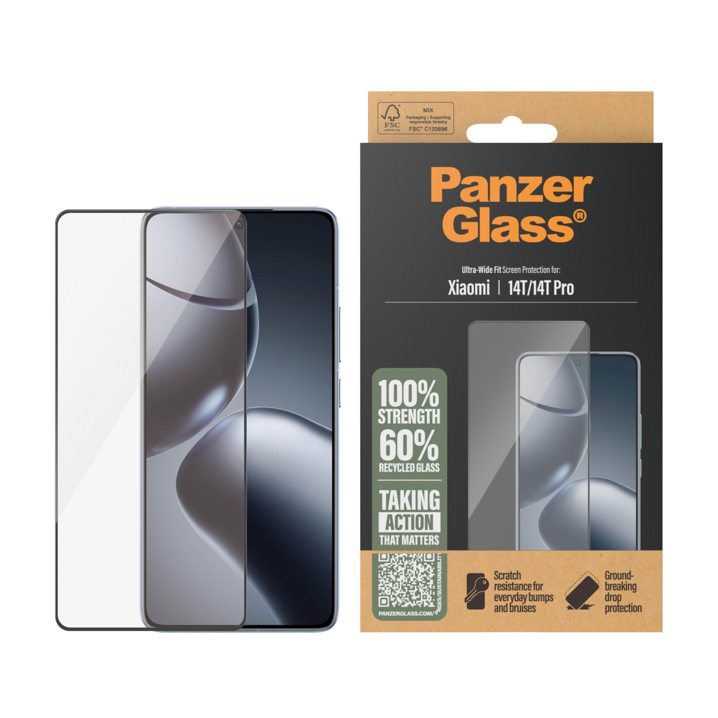 Panzerglass Screen Protector Xiaomi 14t | 14t Pro | Ultra-wide Fit - Handys Schutzfolie