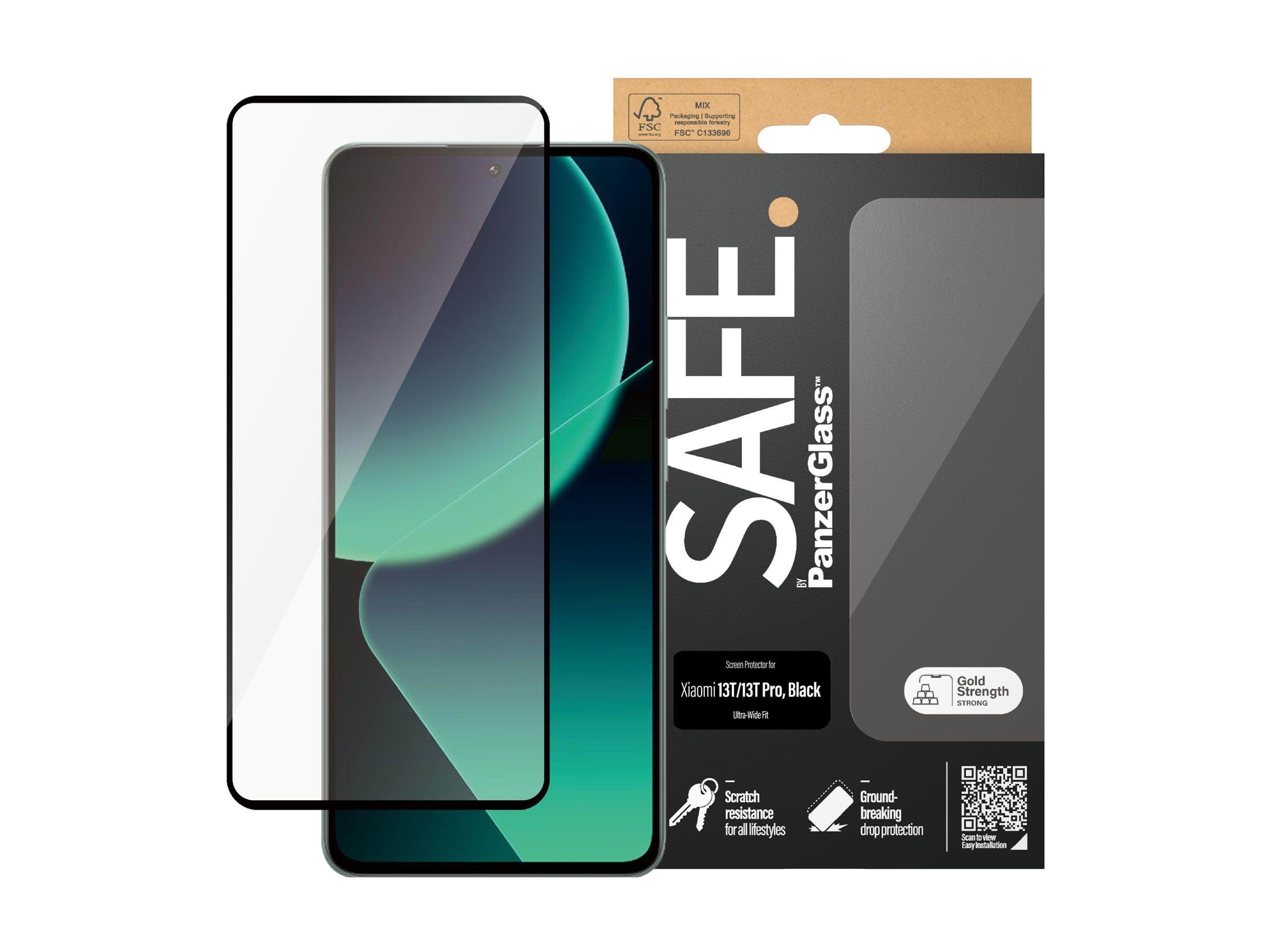 Safe by Panzerglass Screen Protector Xiaomi 13t | 13t Pro | Ultra-wide Fit - Handys Schutzfolie Safe95630