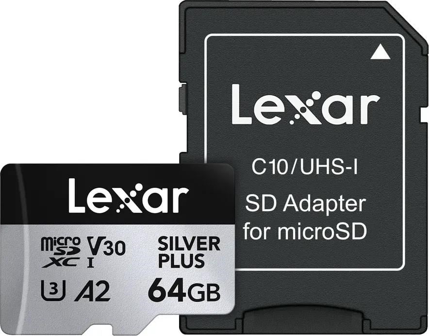 Lexar Professional Silver Plus Microsd/sd - 205mb/s - 64gb - Speicherkarten