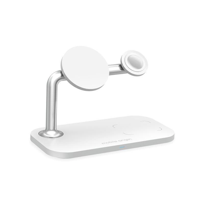 Mobile Origin 3in1 Wireless Magnetic Charger Mo1 - White - Handys Adapter Und Ladegeraete